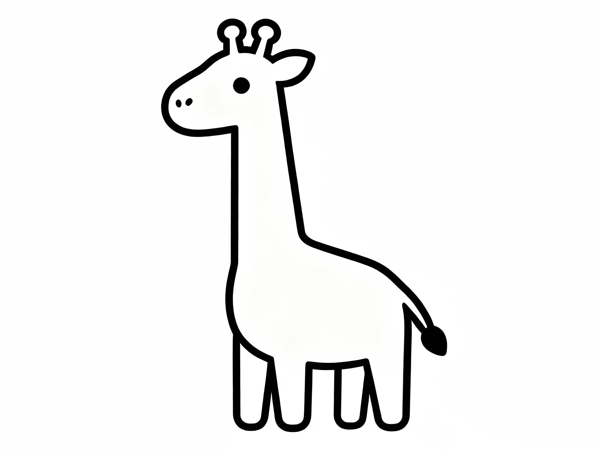 Giraffe Simple Line Art