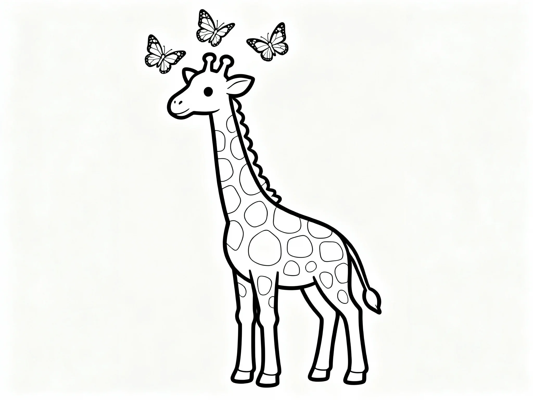 Giraffe with Butterflies