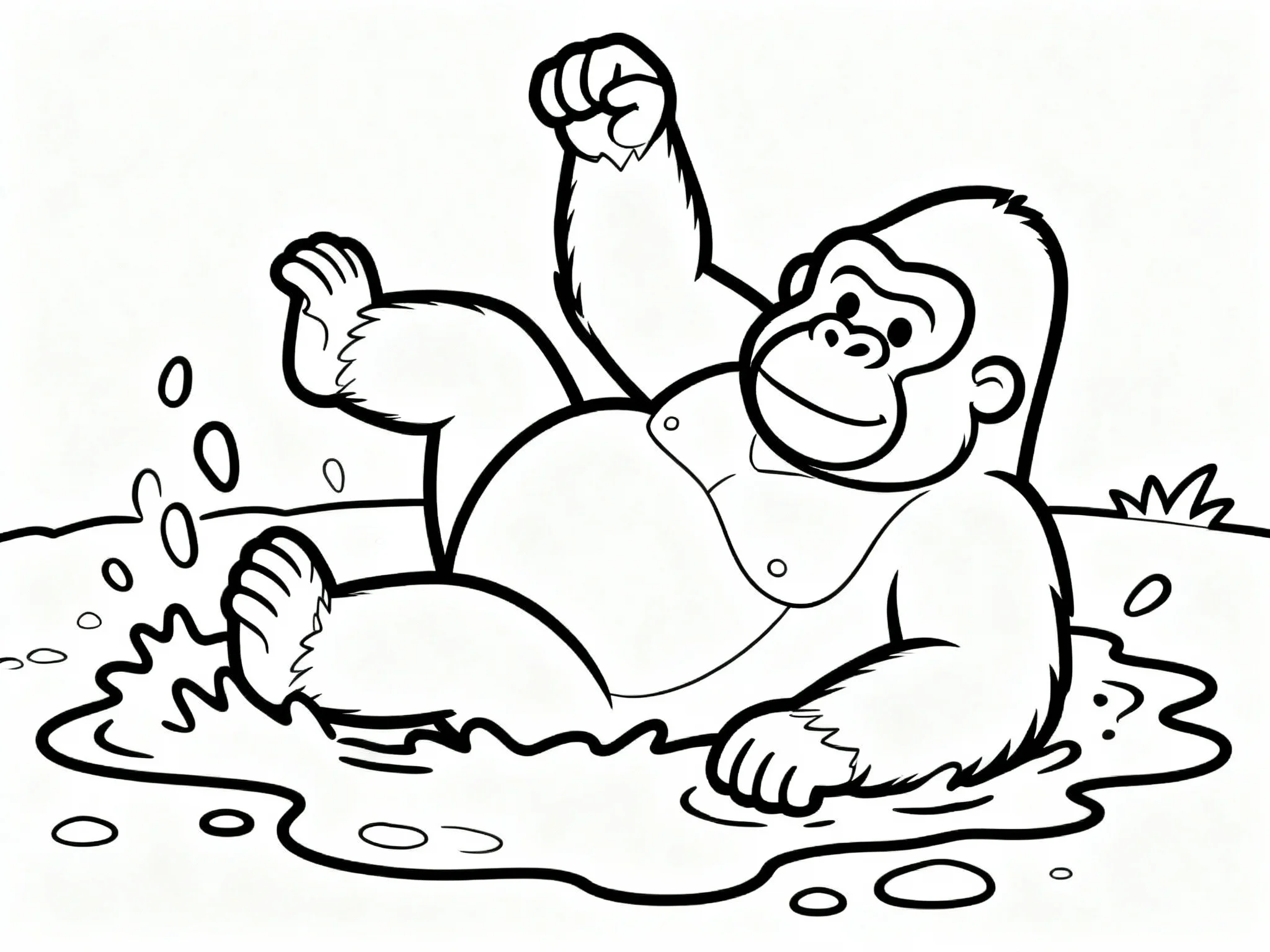 Gorilla in Mud