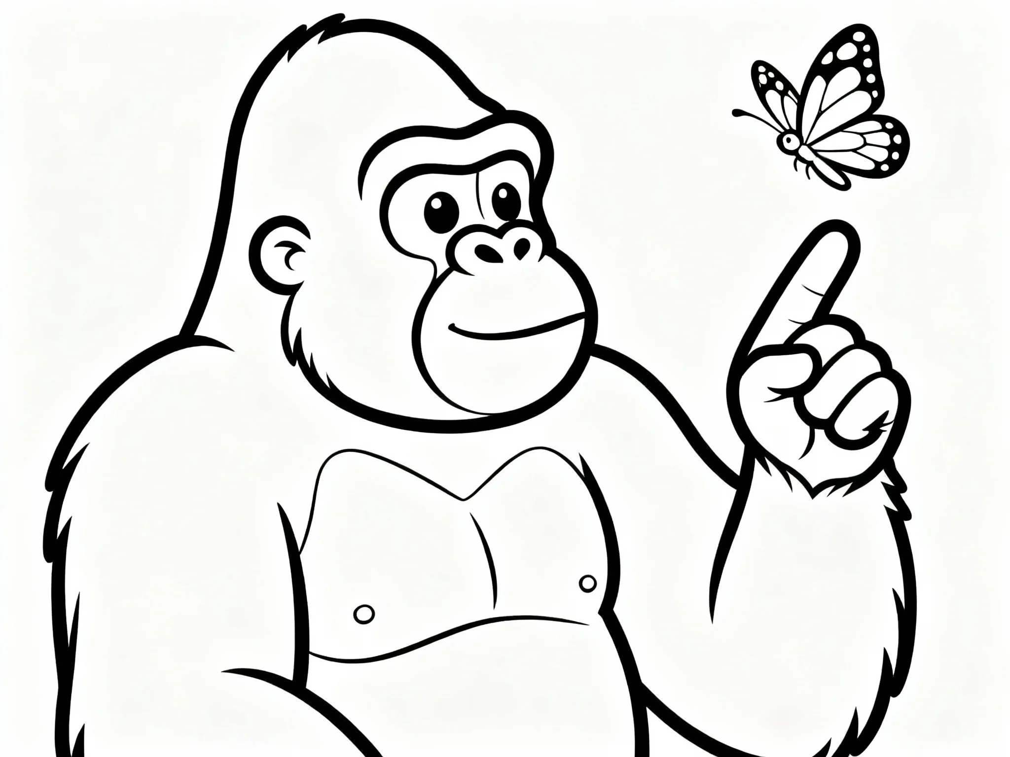 Gorilla with Butterfly