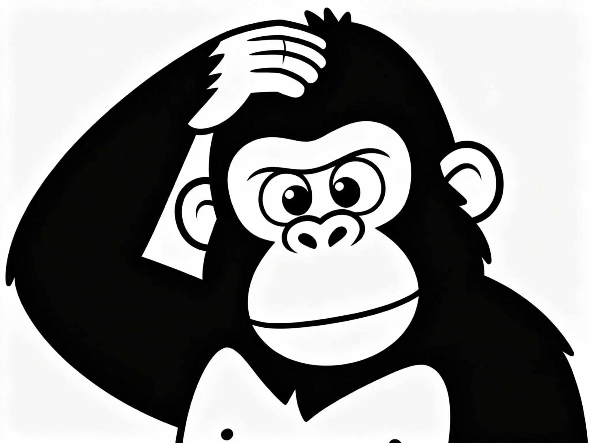 Gorilla Scratching Head