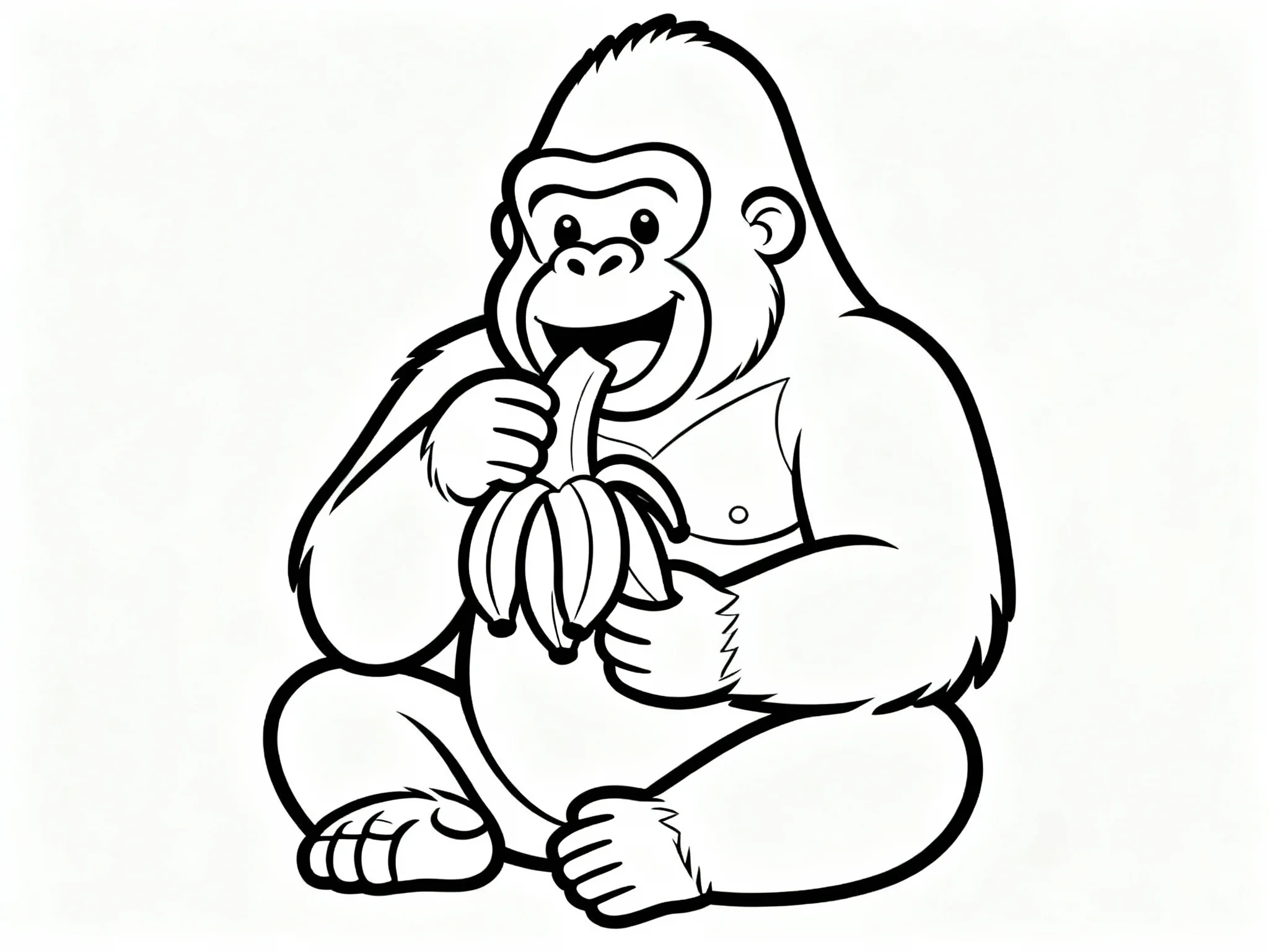 Gorilla Eating Bananas