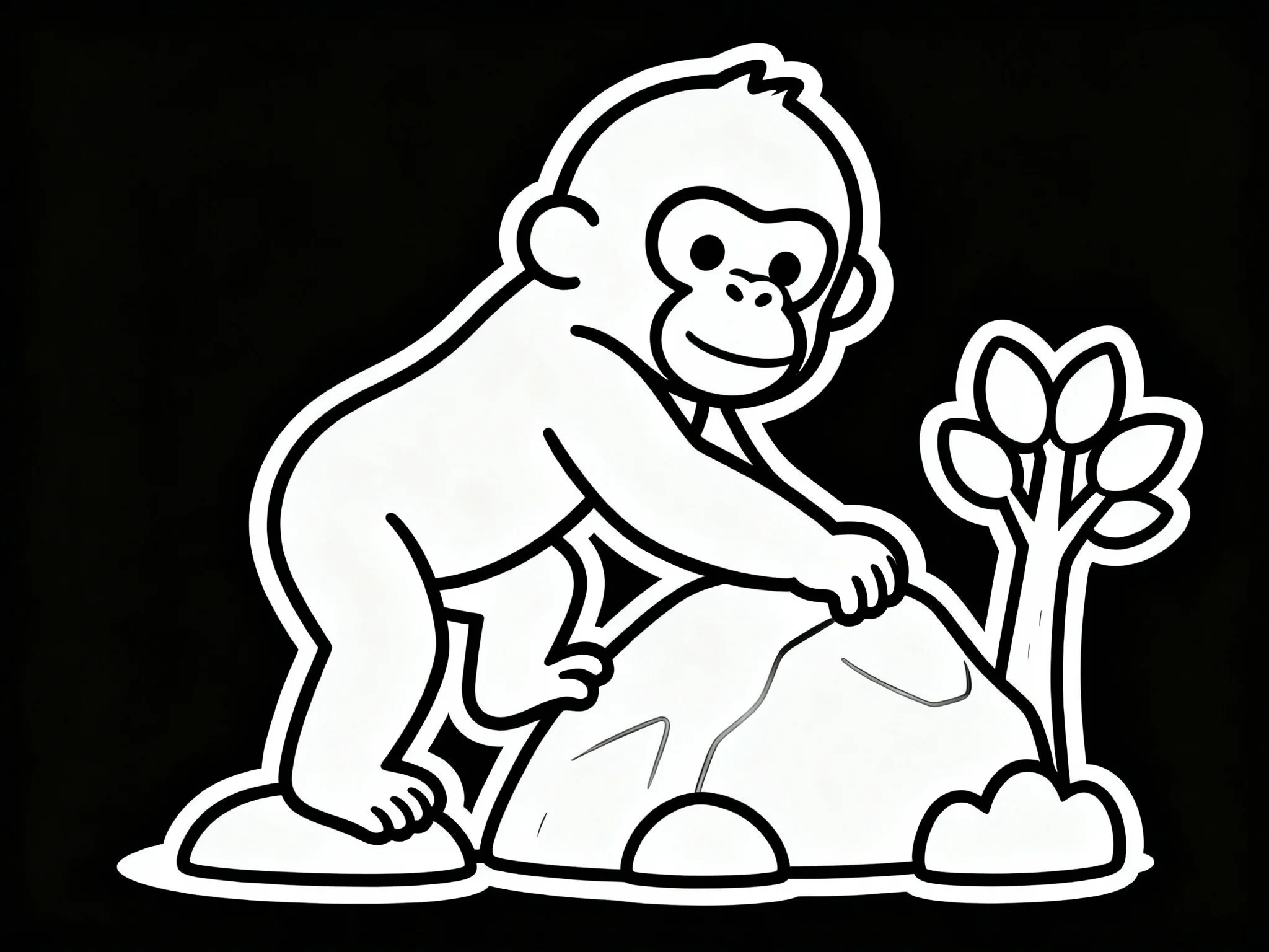 Baby Gorilla Learning to Climb