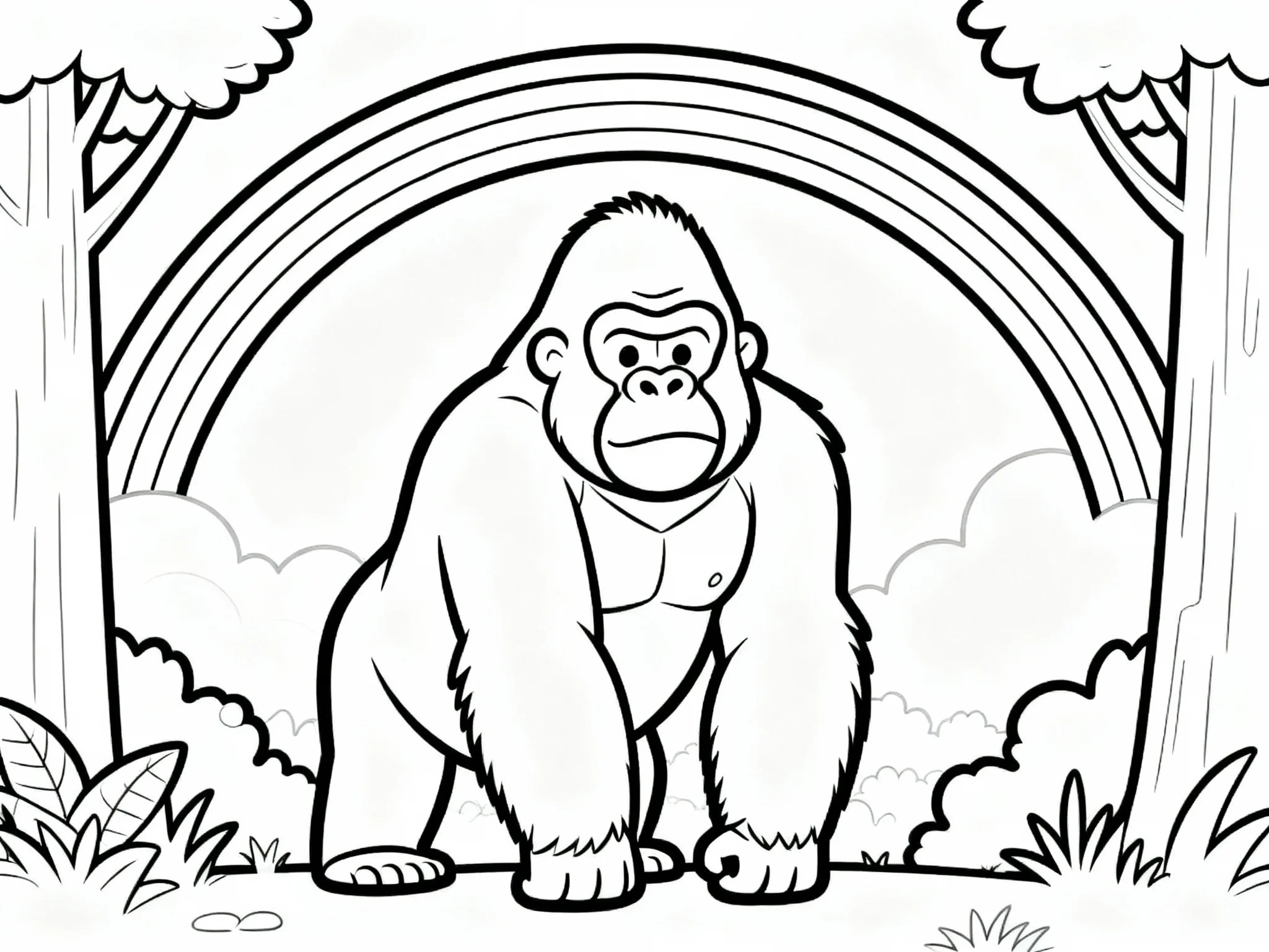 Gorilla Under Rainbow