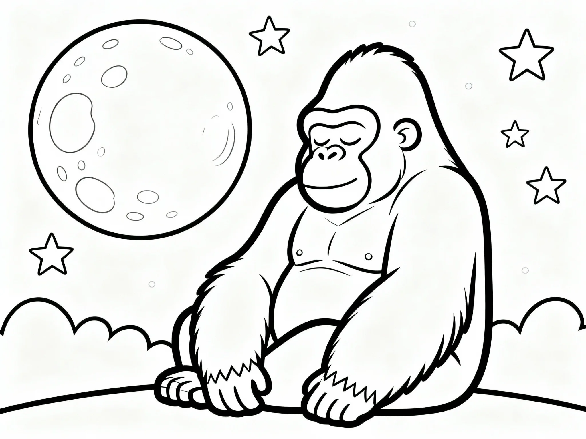 Gorilla in Moon Light