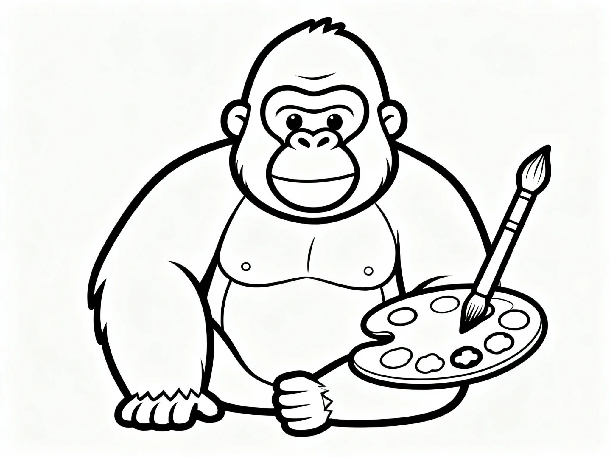 Gorilla Learning to Paint