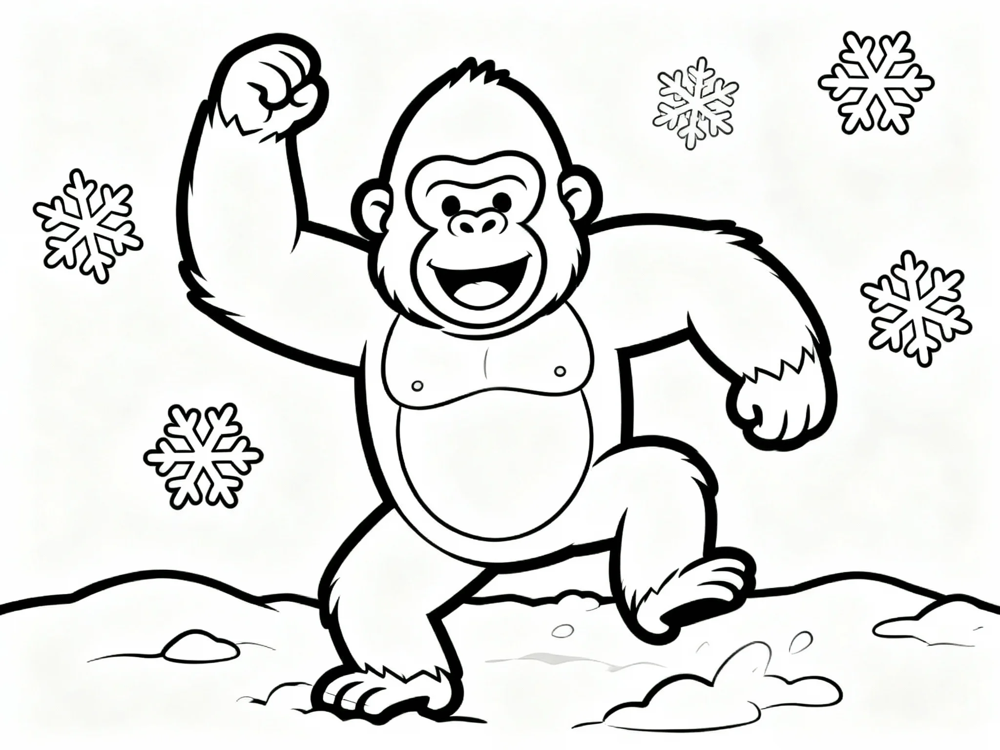 Gorilla in Snow