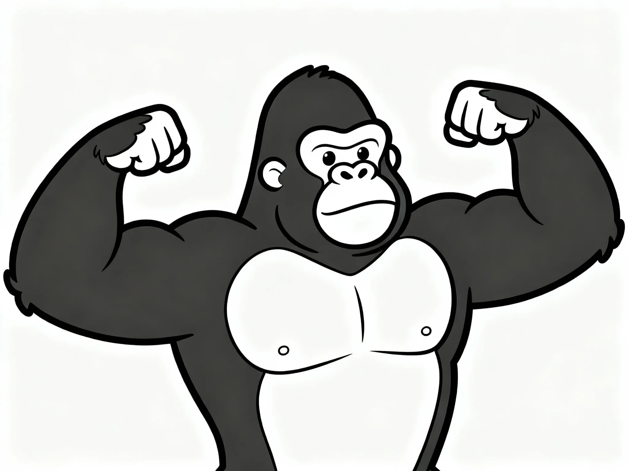 Gorilla Flexing Muscles