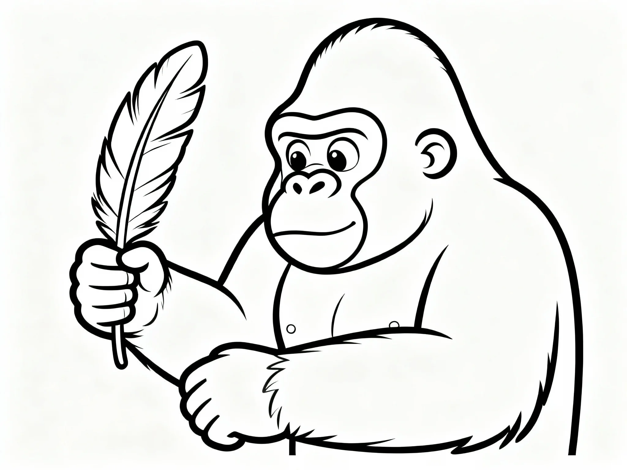 Gorilla with Feather