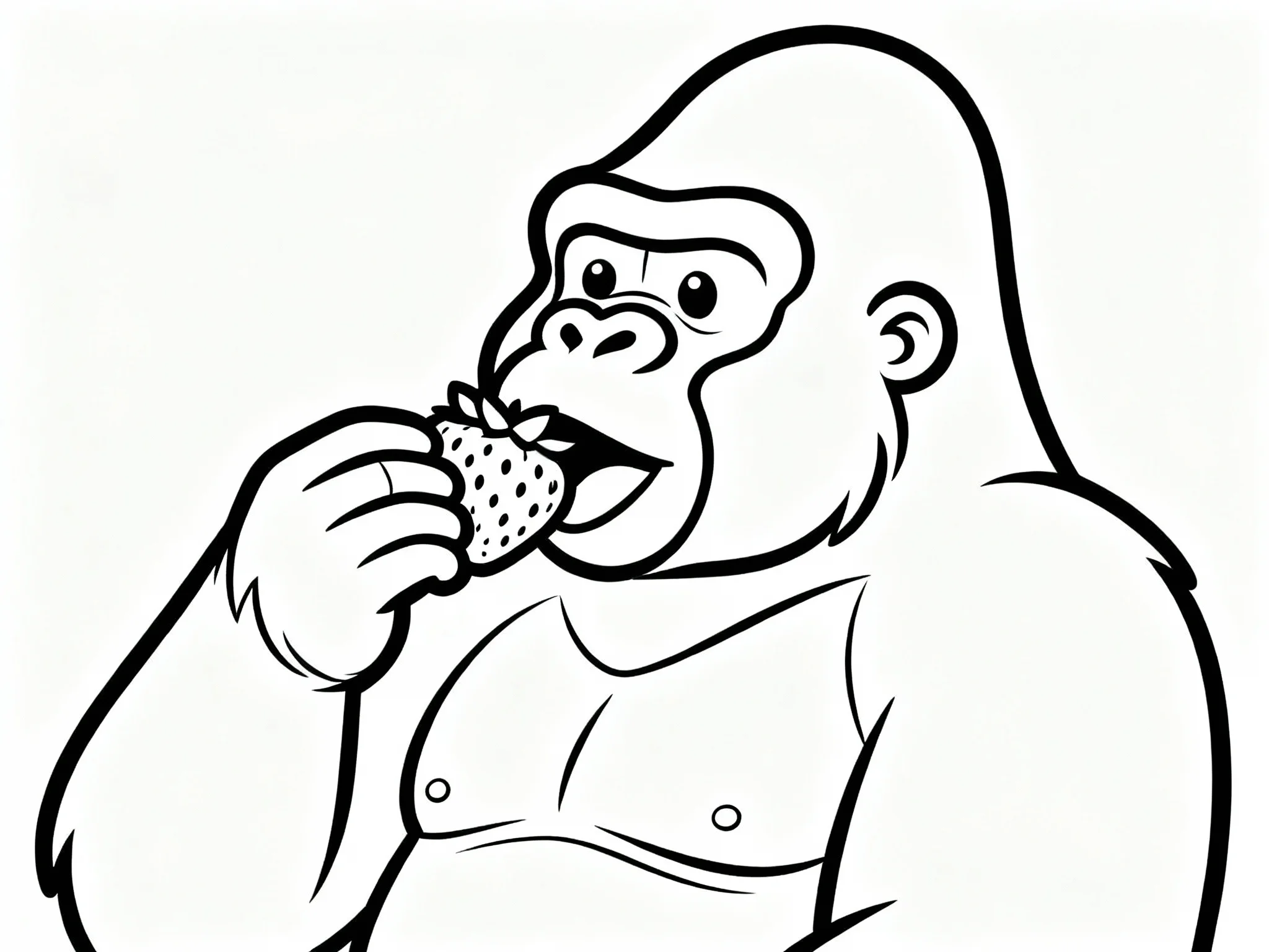 Gorilla with Strawberries