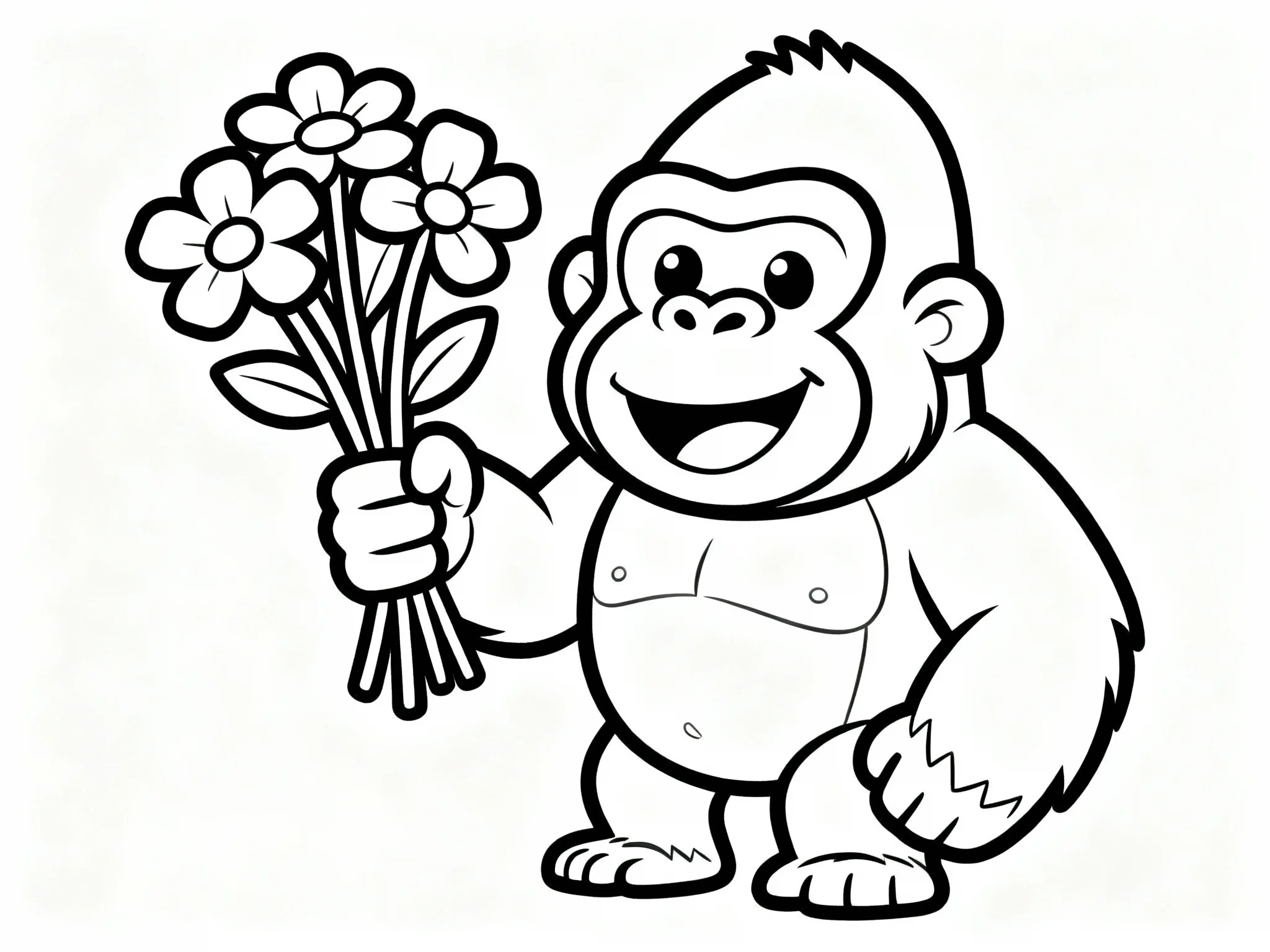 Gorilla with Flowers