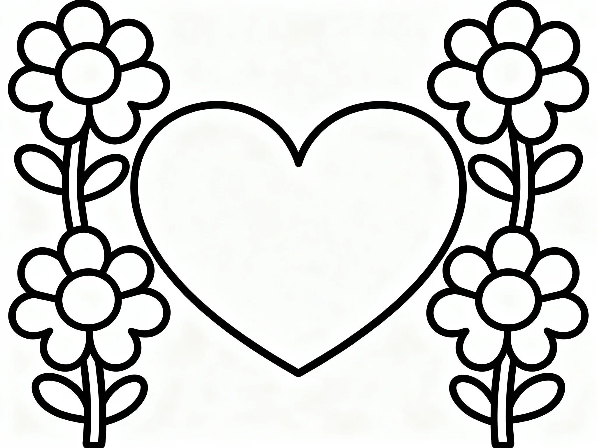 Simple Heart with Flowers