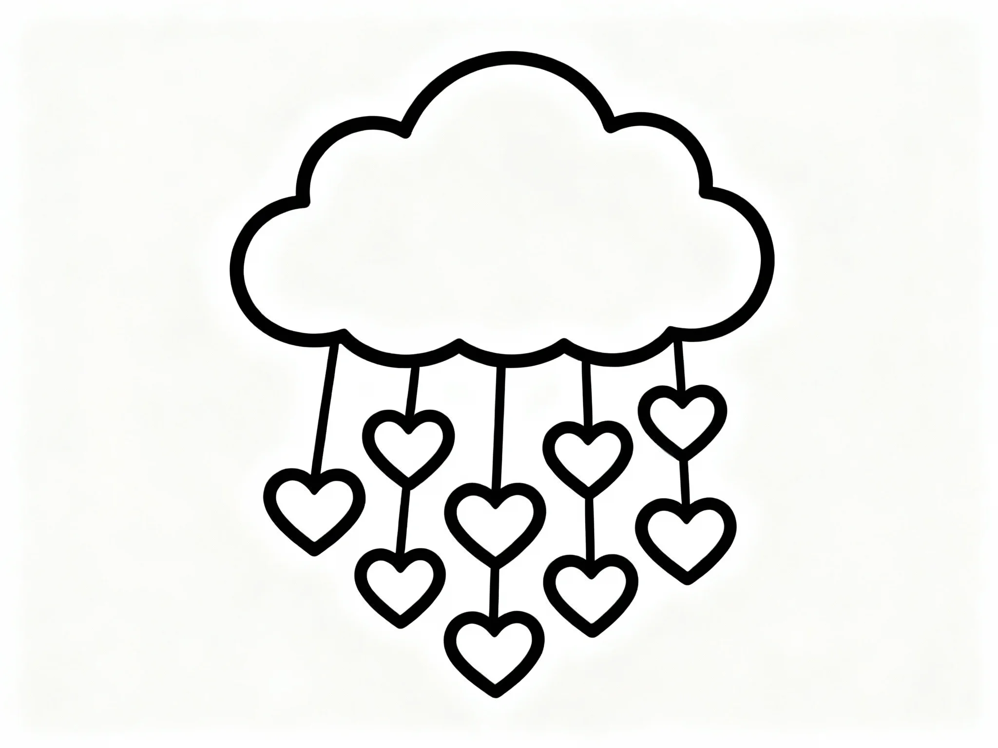 Hearts Falling from Cloud