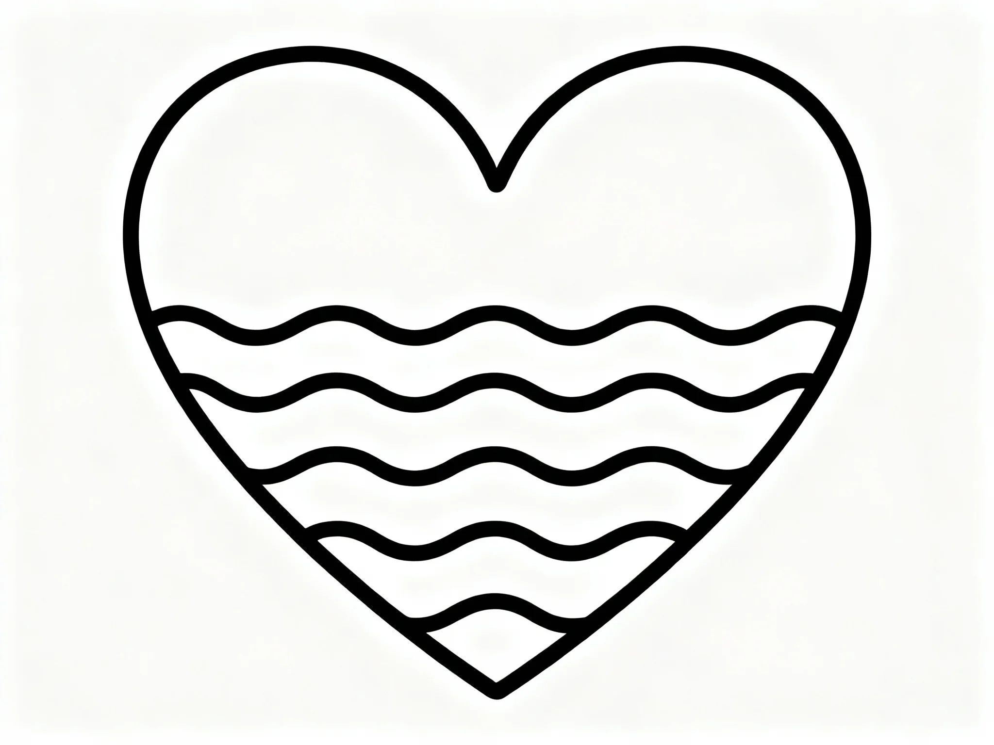 Heart with Wavy Lines