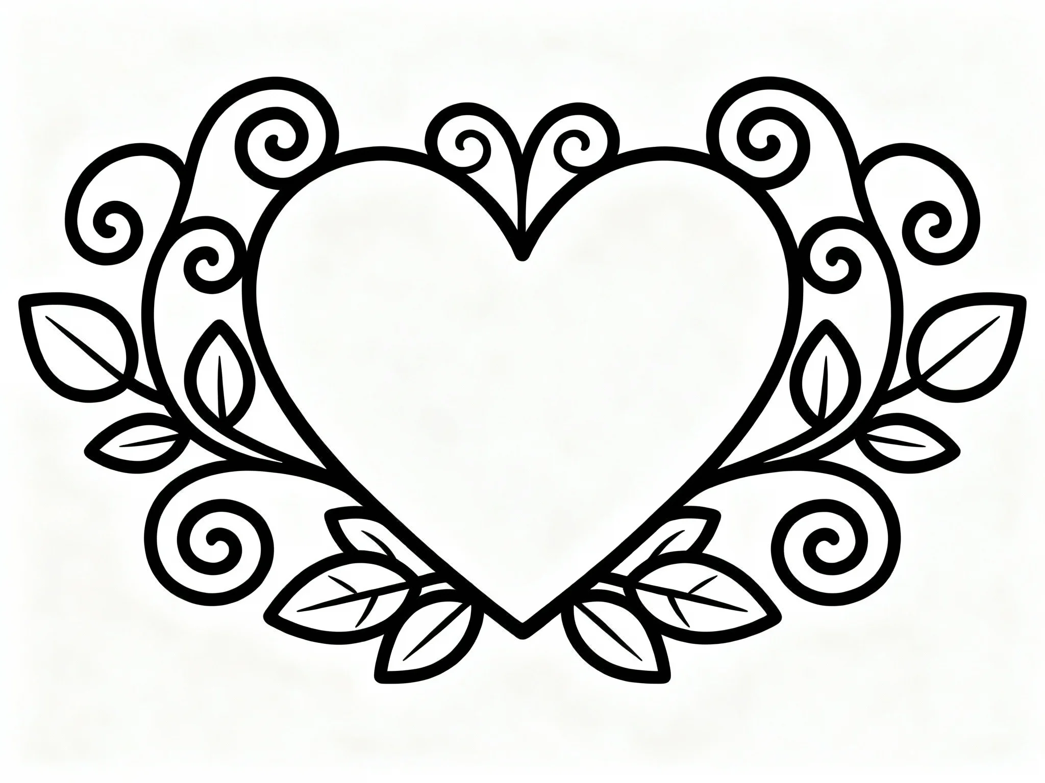 Heart with Curly Vines