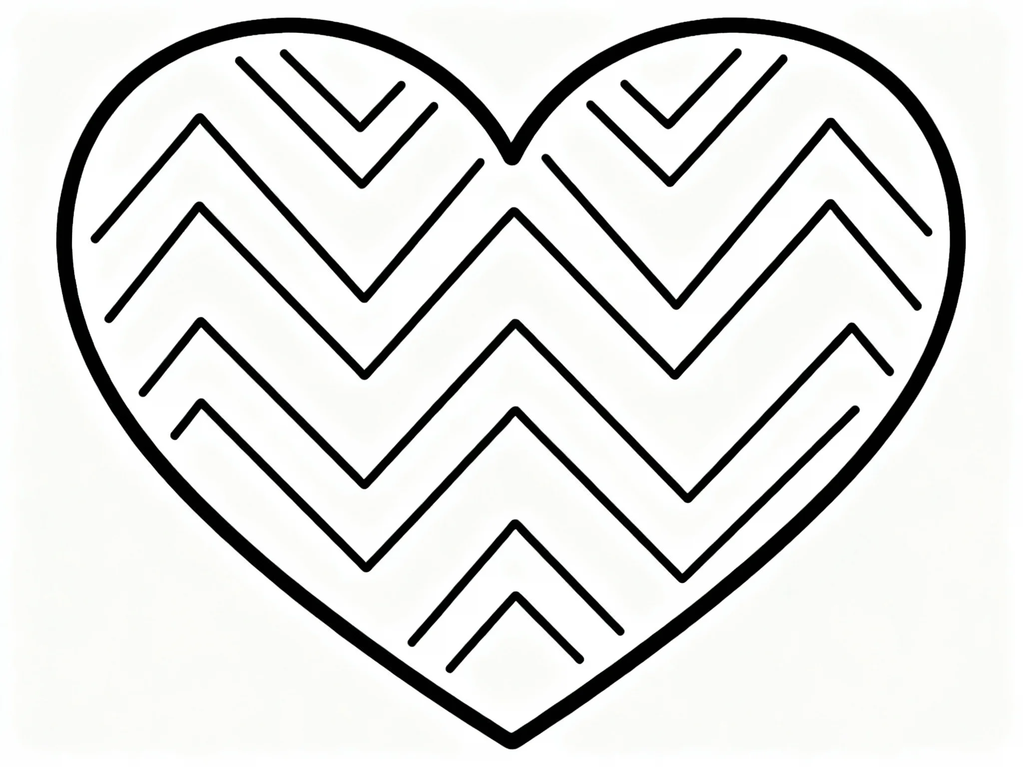 Heart with Zigzag Pattern