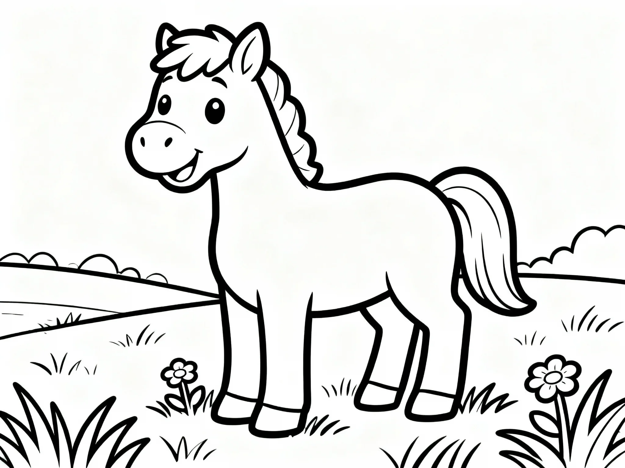 Happy Horse in a Field