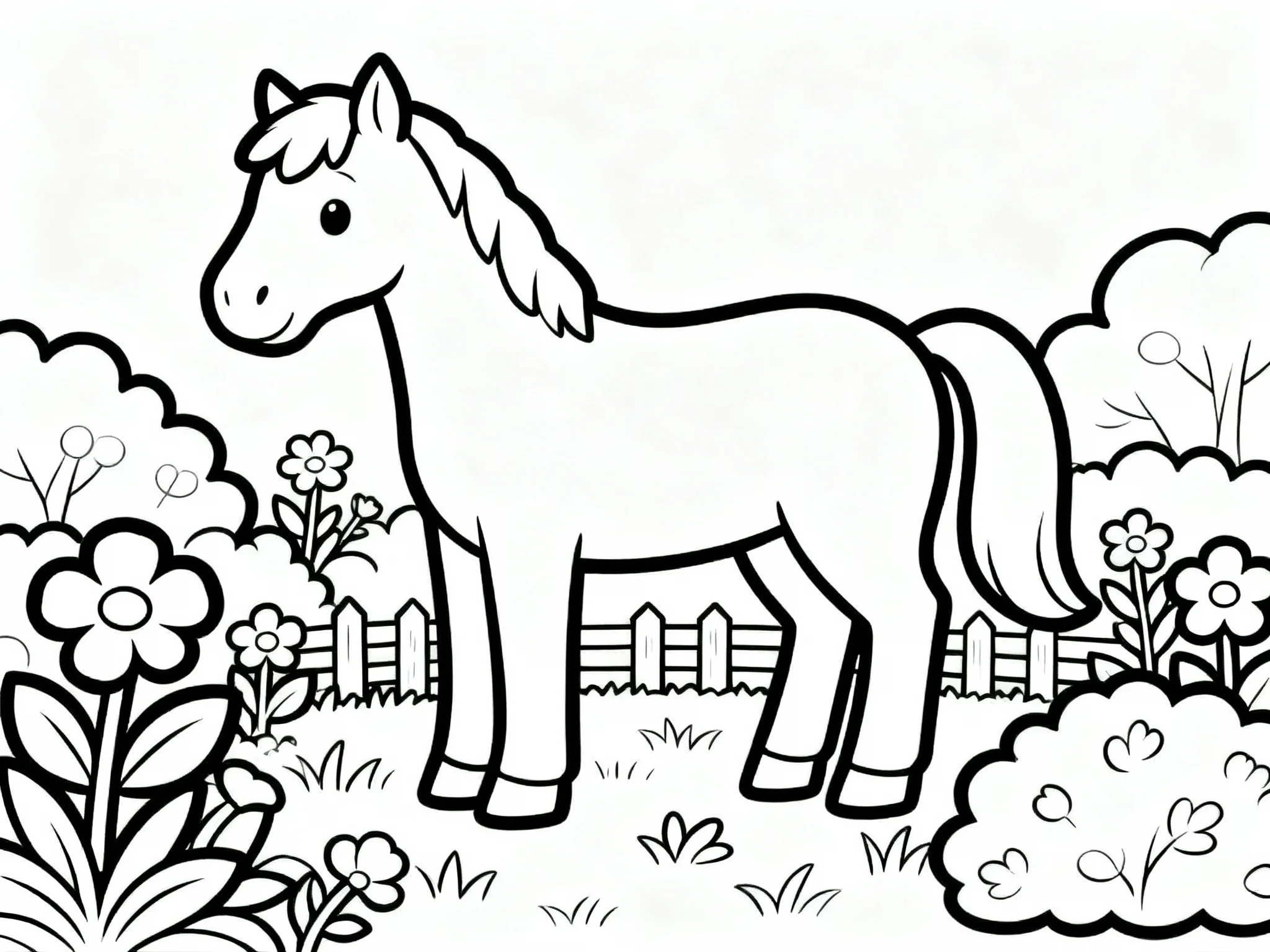 Horse in a Garden