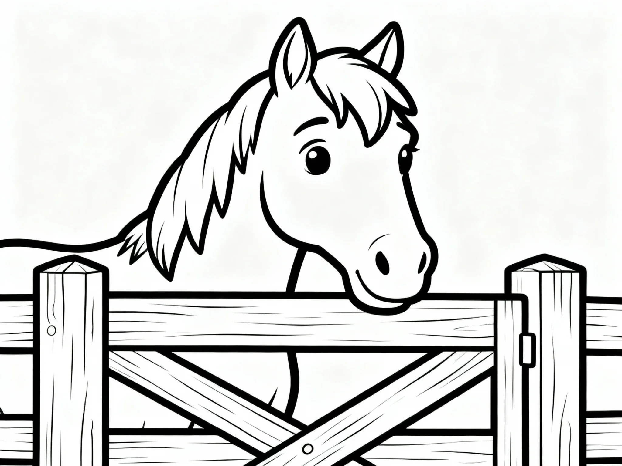 Horse Looking Over a Gate