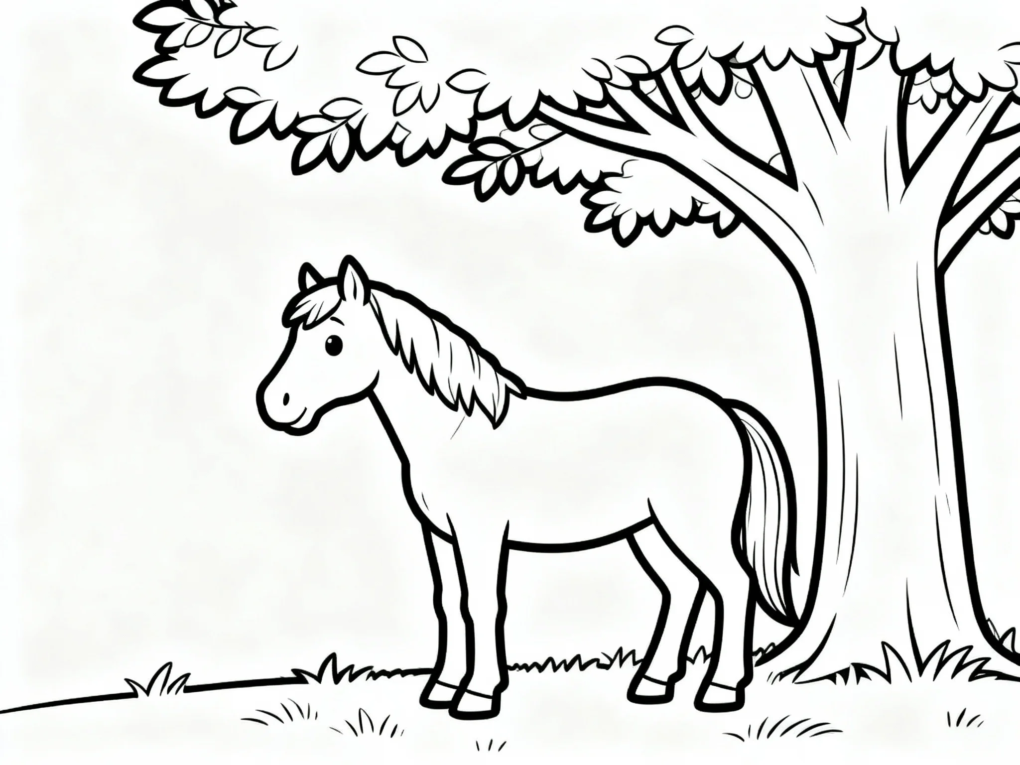 Horse Under a Tree