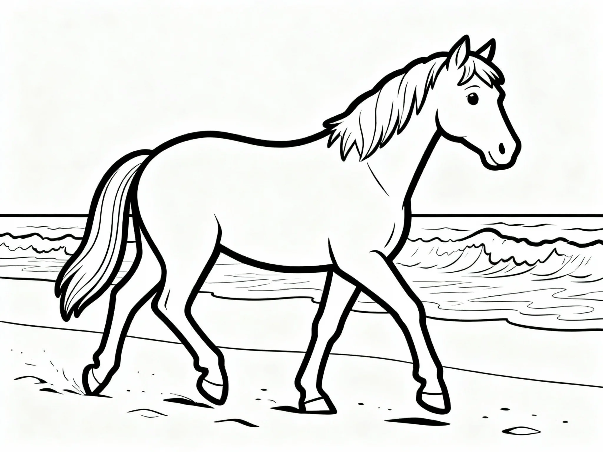 Horse on a Beach