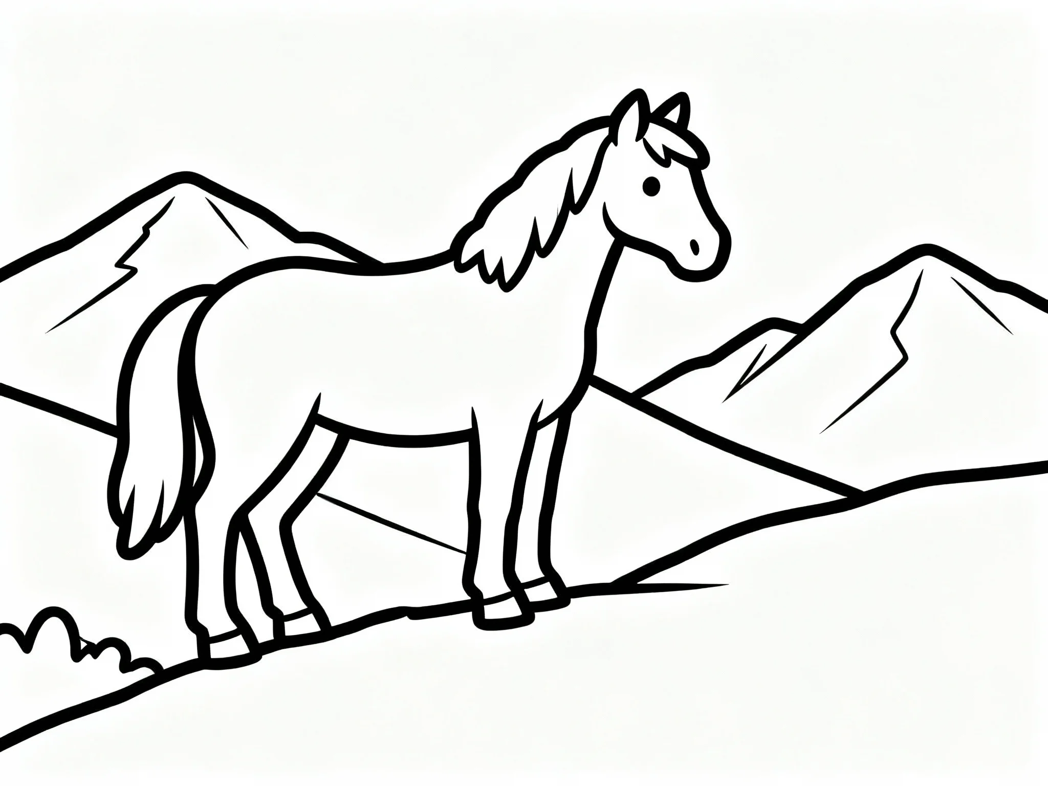 Horse in the Mountains