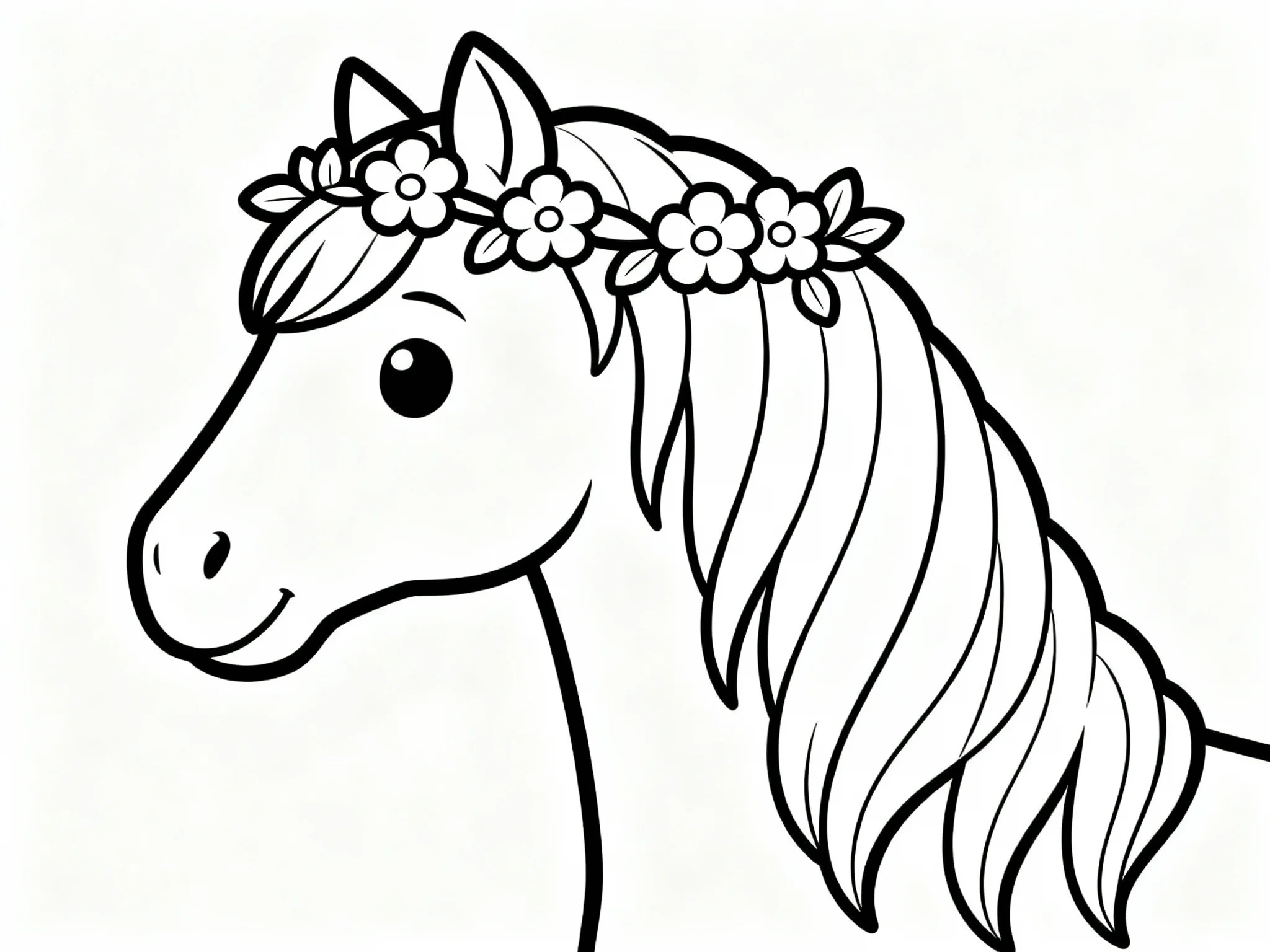 Horse with Flowers in Mane