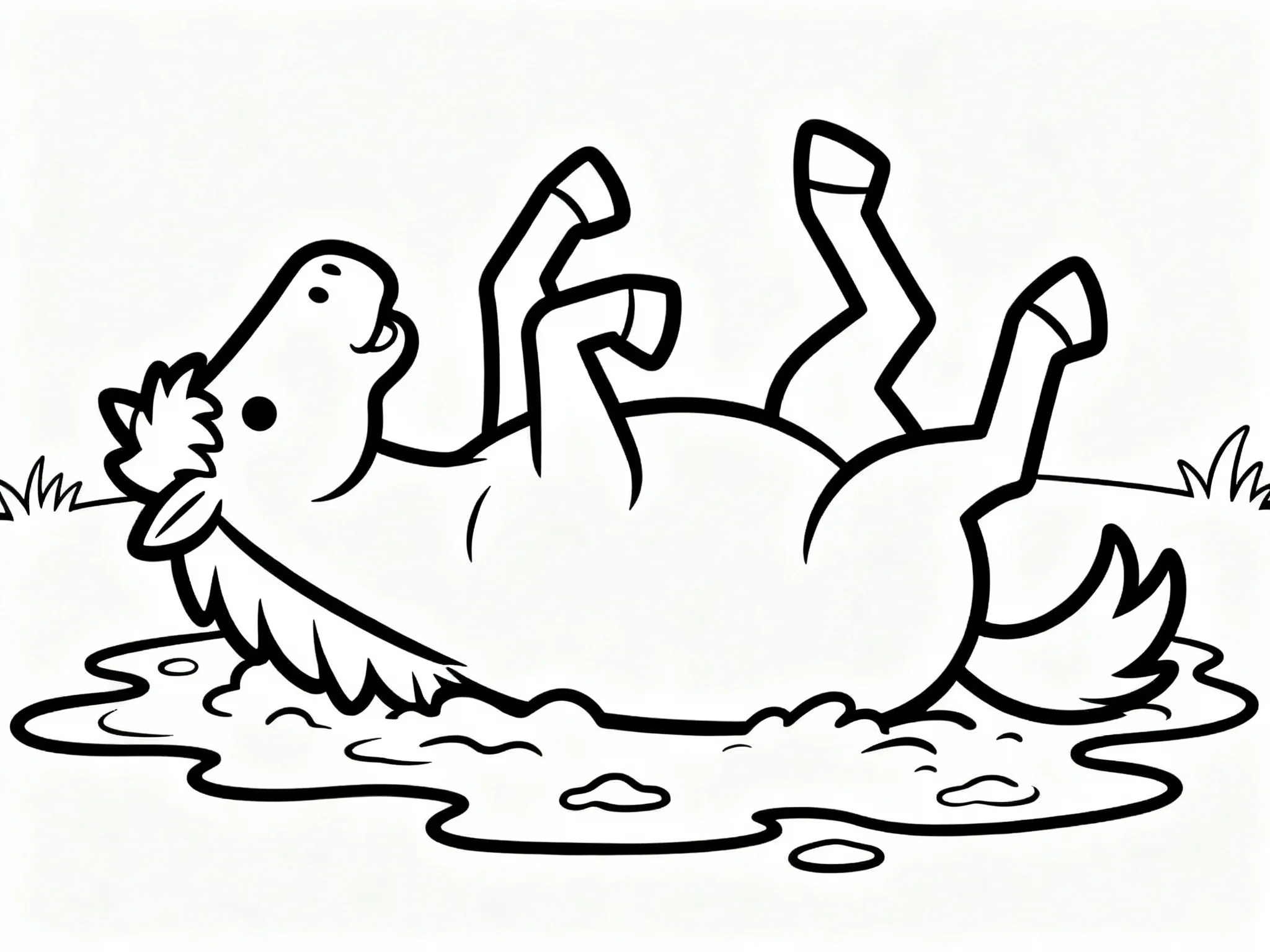 Horse Rolling in Mud