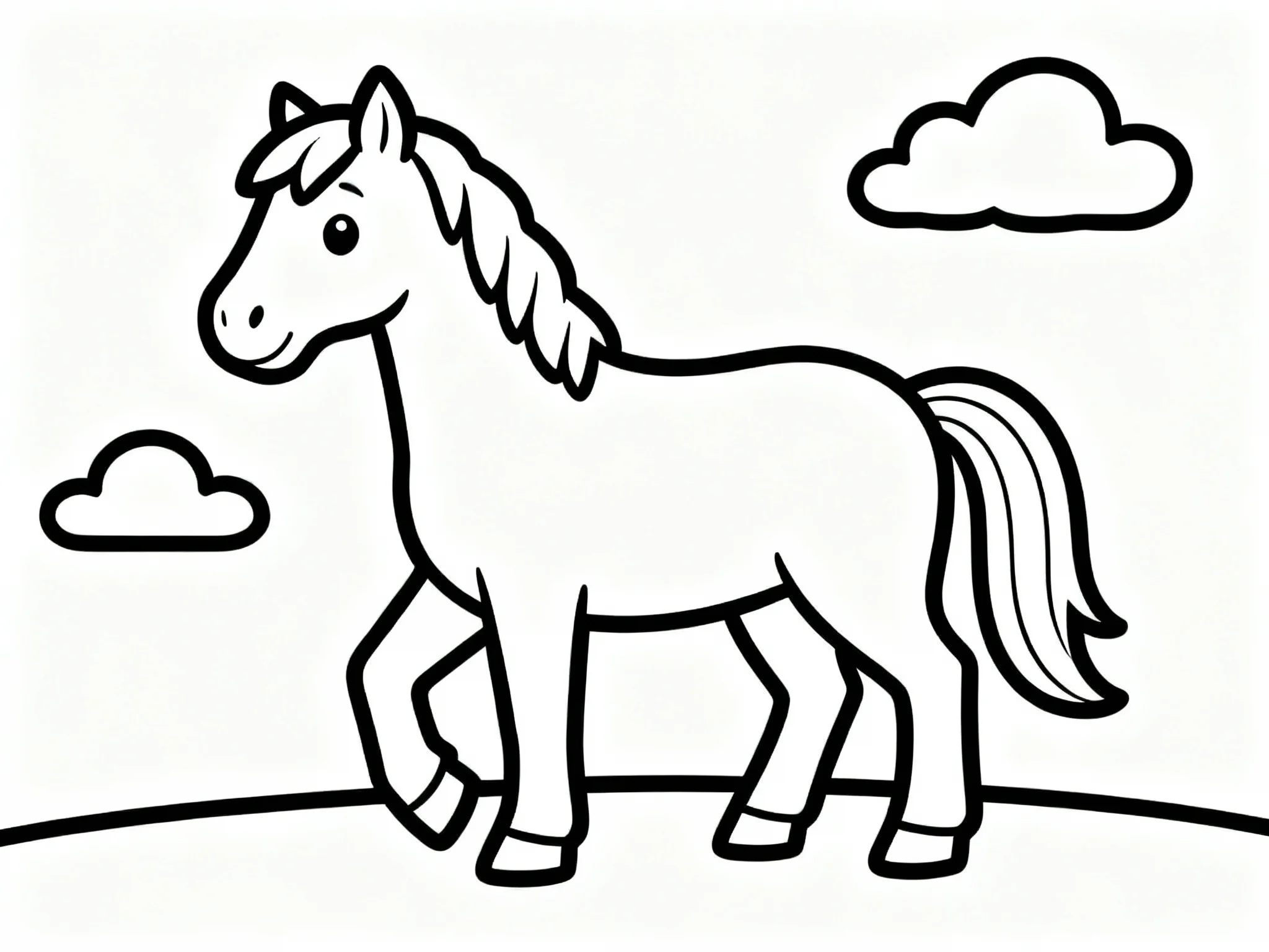 Horse with a Cloud Background