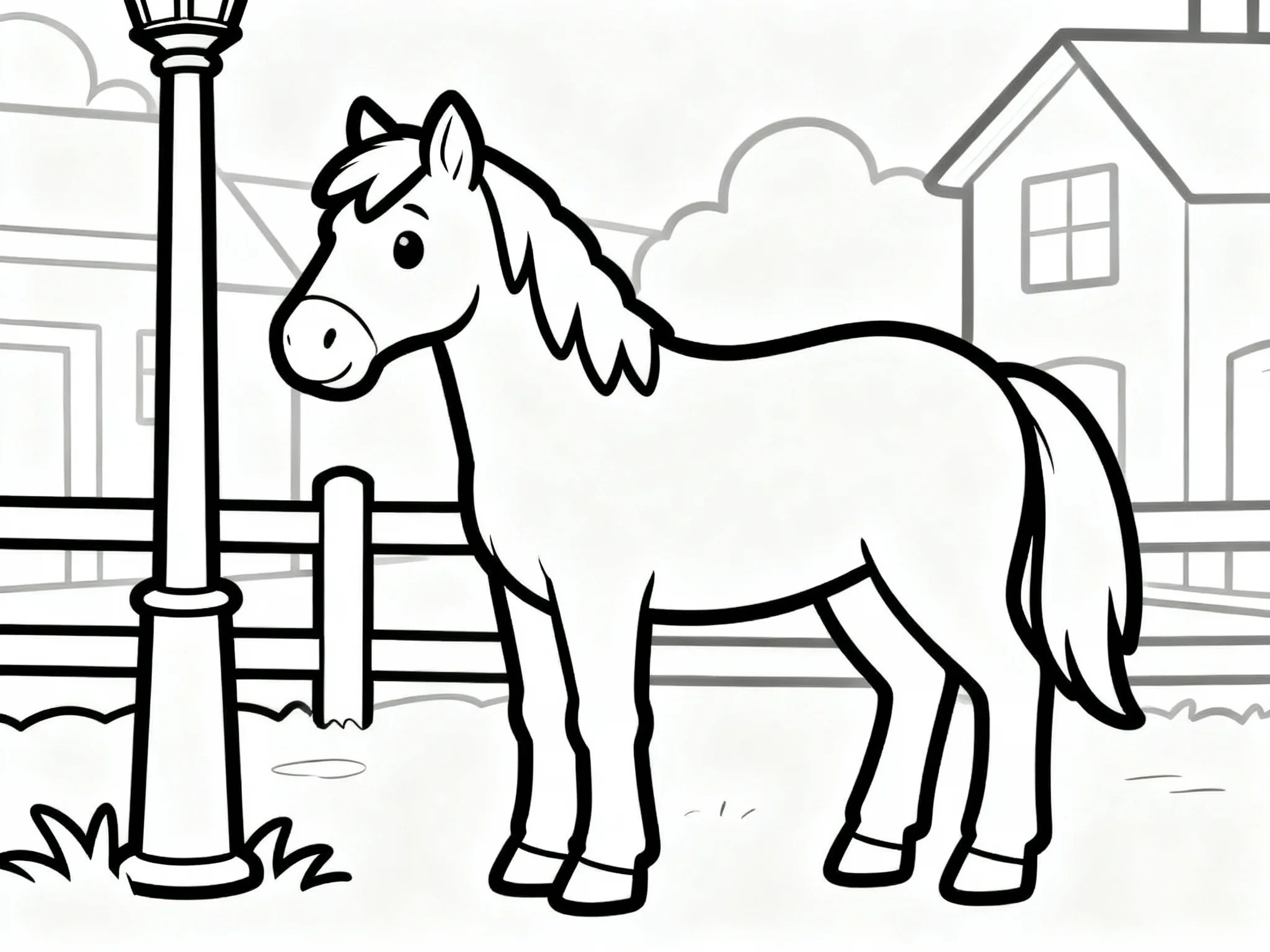 Horse with a Lamppost