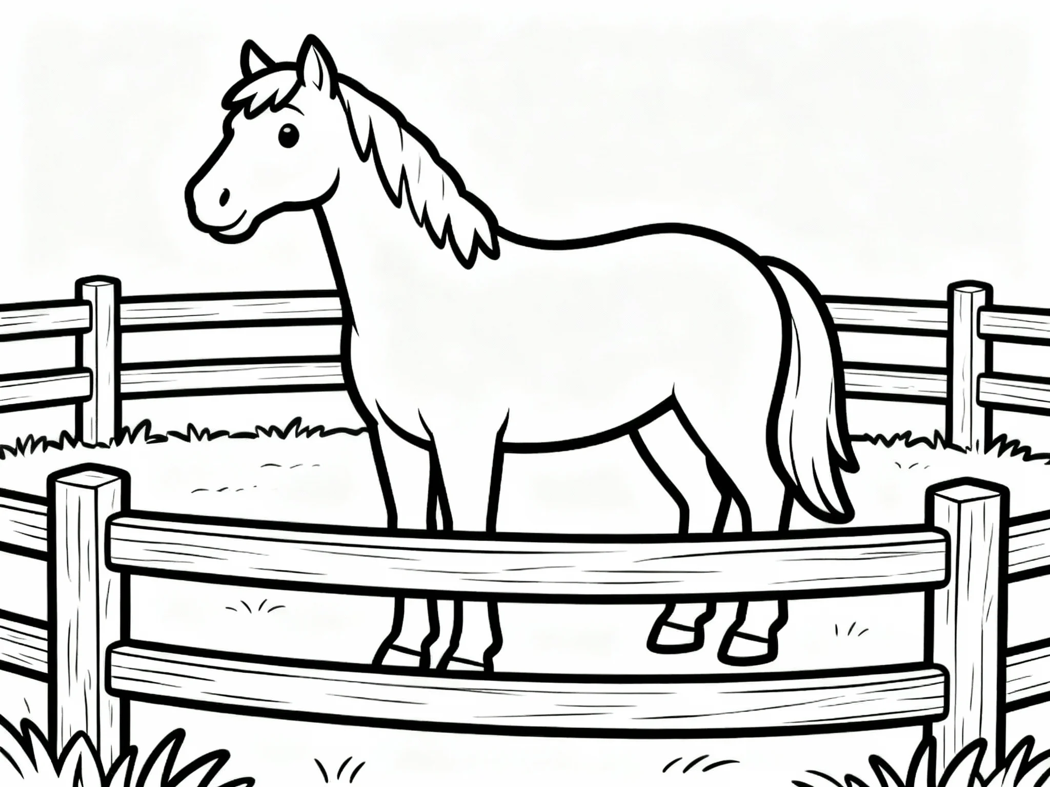 Horse with Simple Fencing