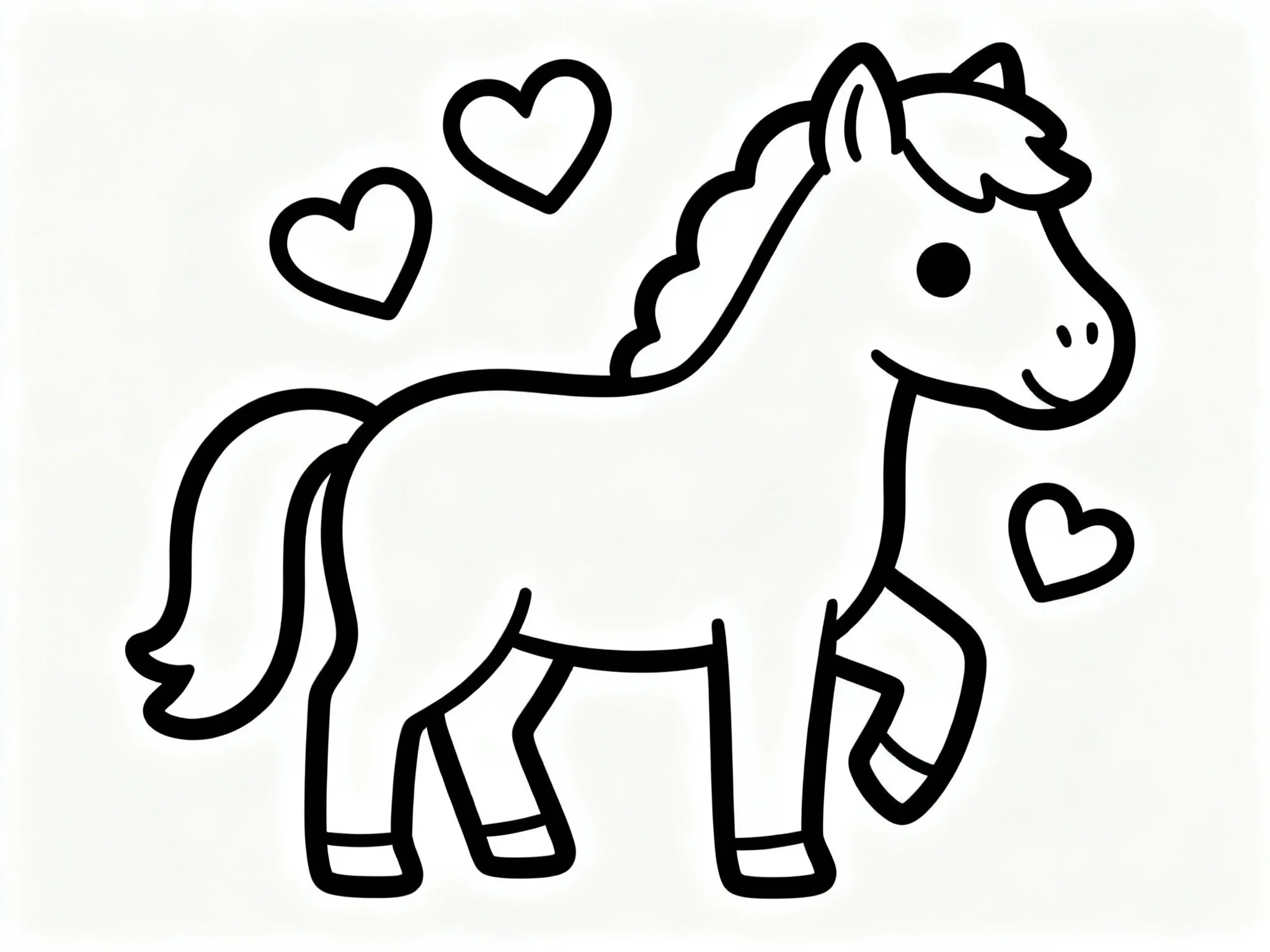 Horse with Heart Shapes
