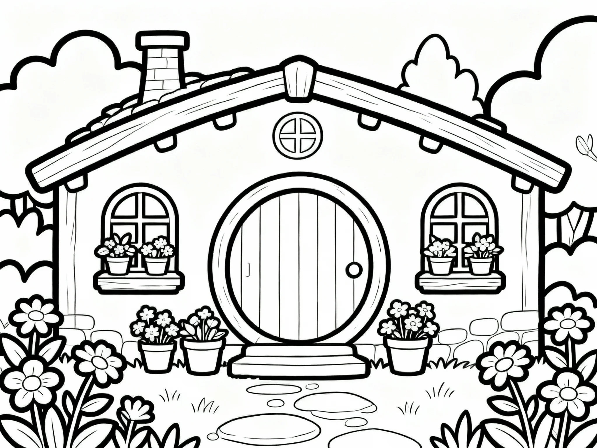 Cottage with Flowers