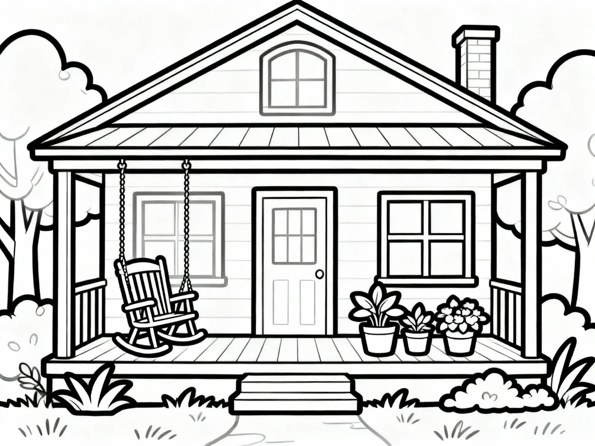 House with Porch Swing