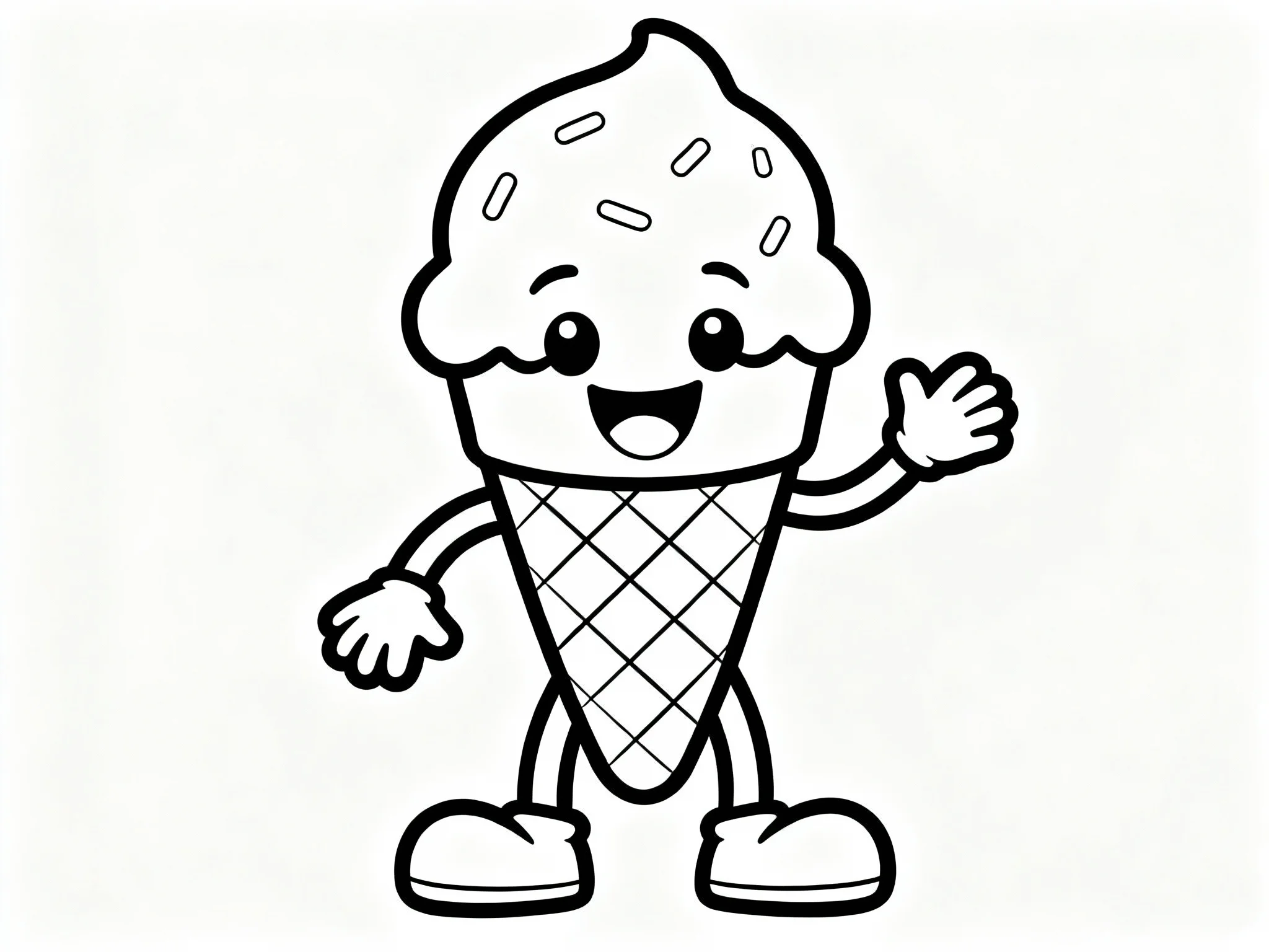 Smiling Ice Cream Character