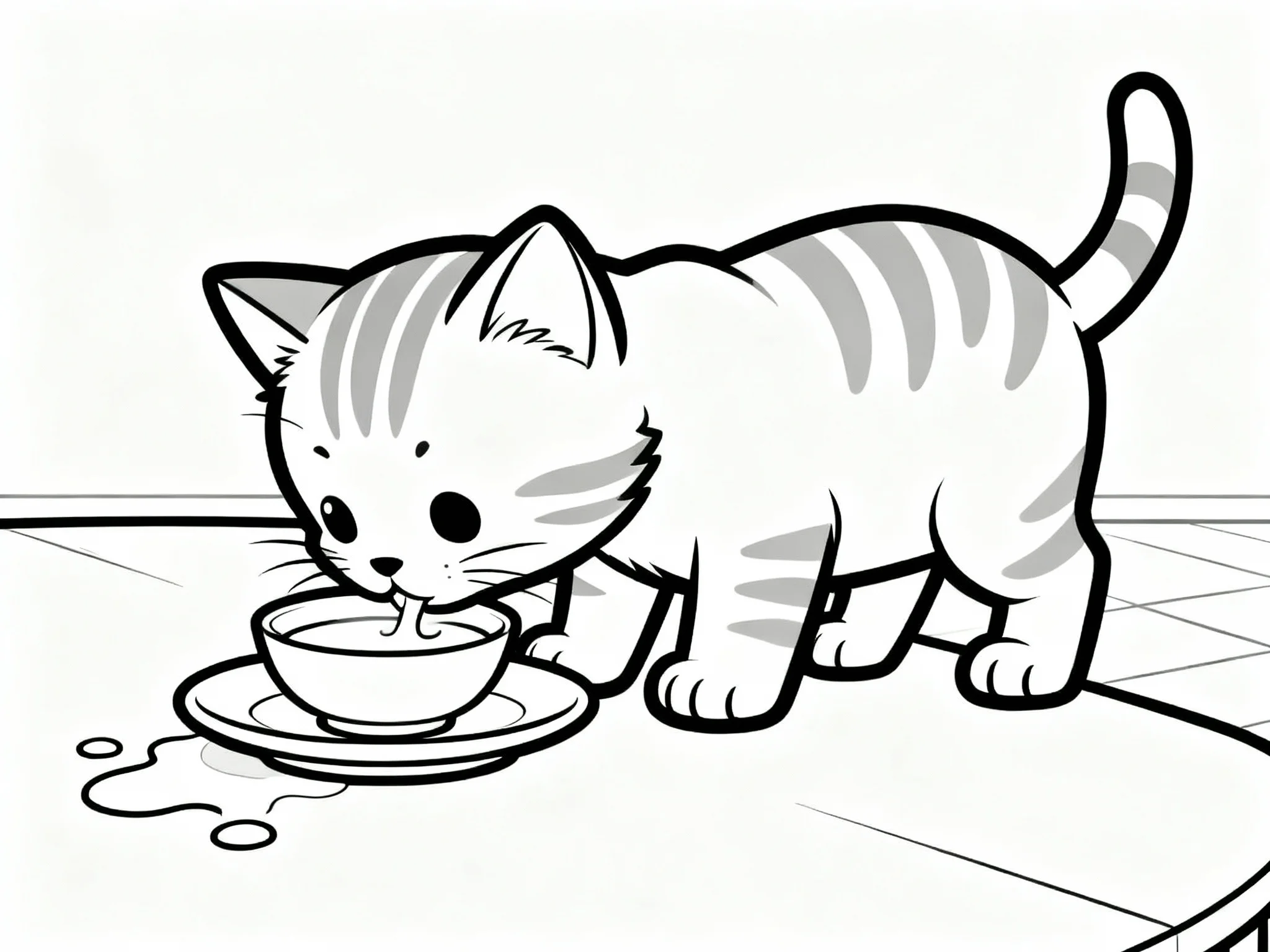 Kitten Drinking Milk
