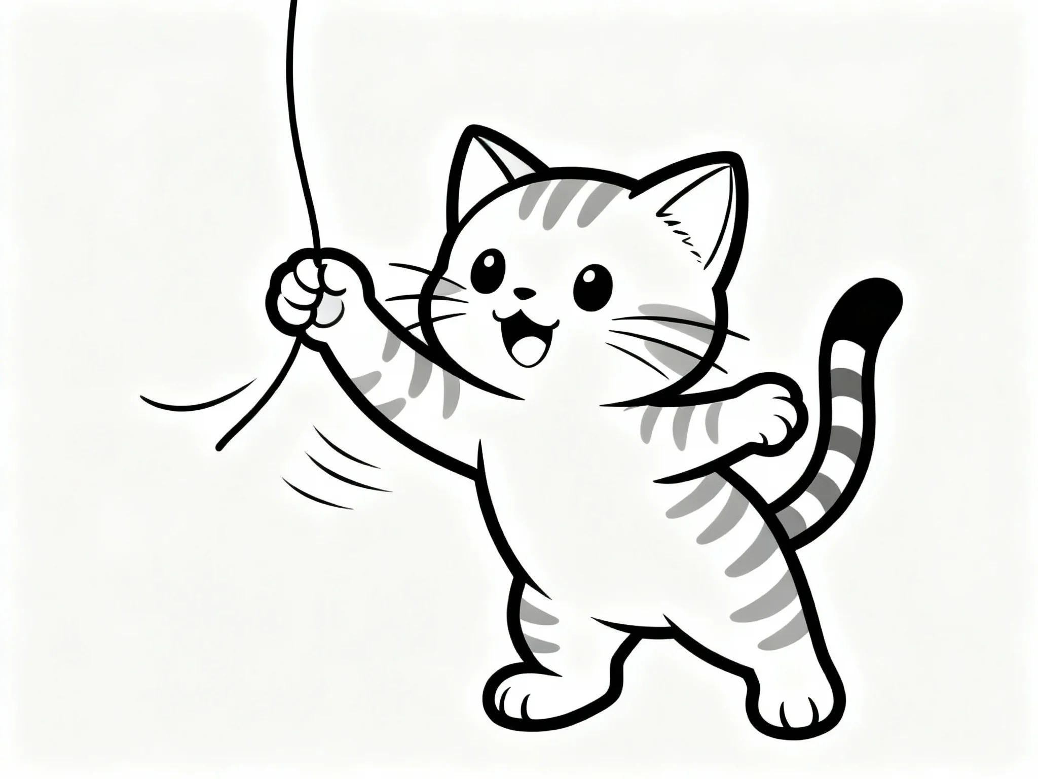 Kitten Playing with String