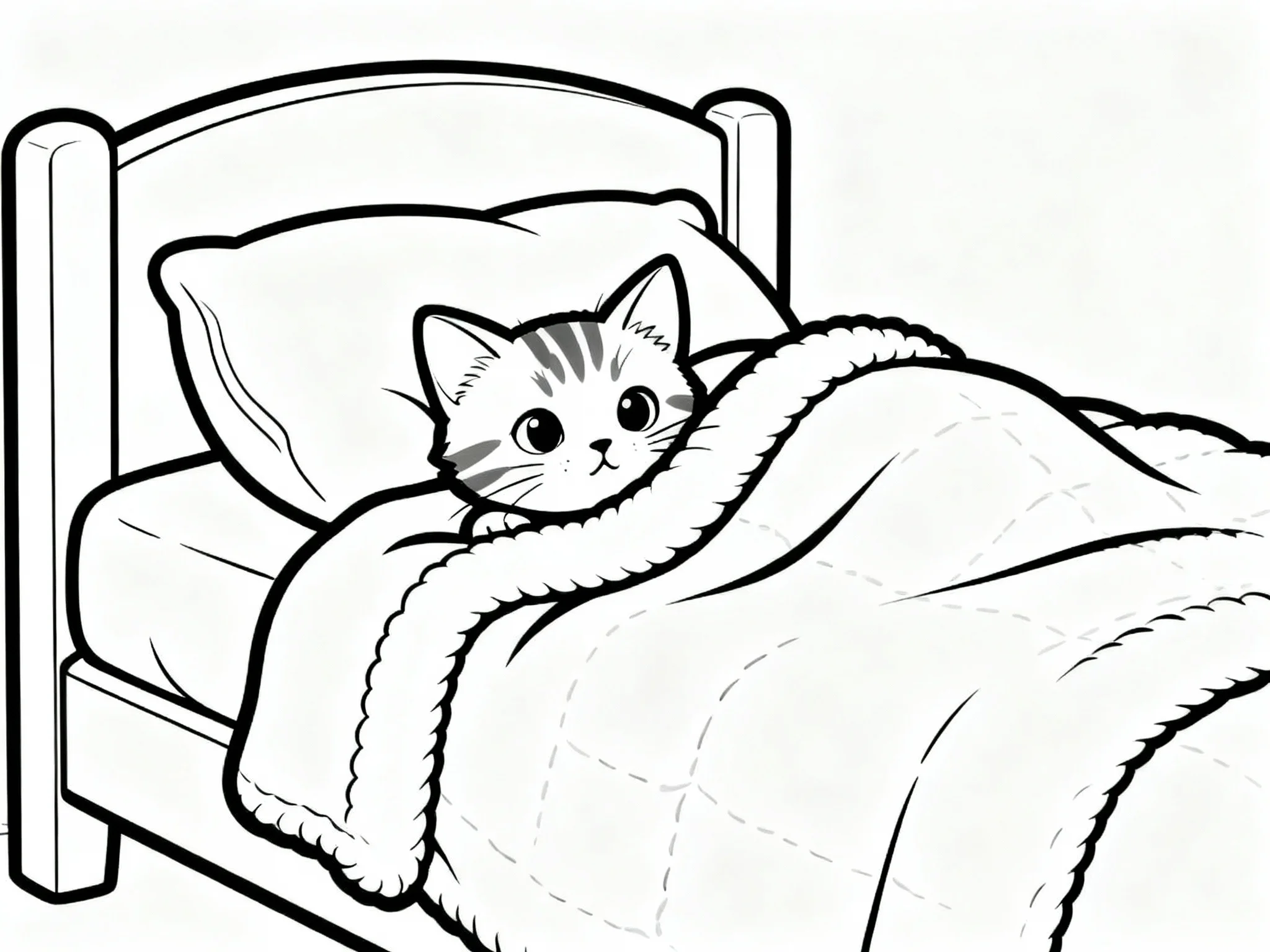 Kitten Under Blanket