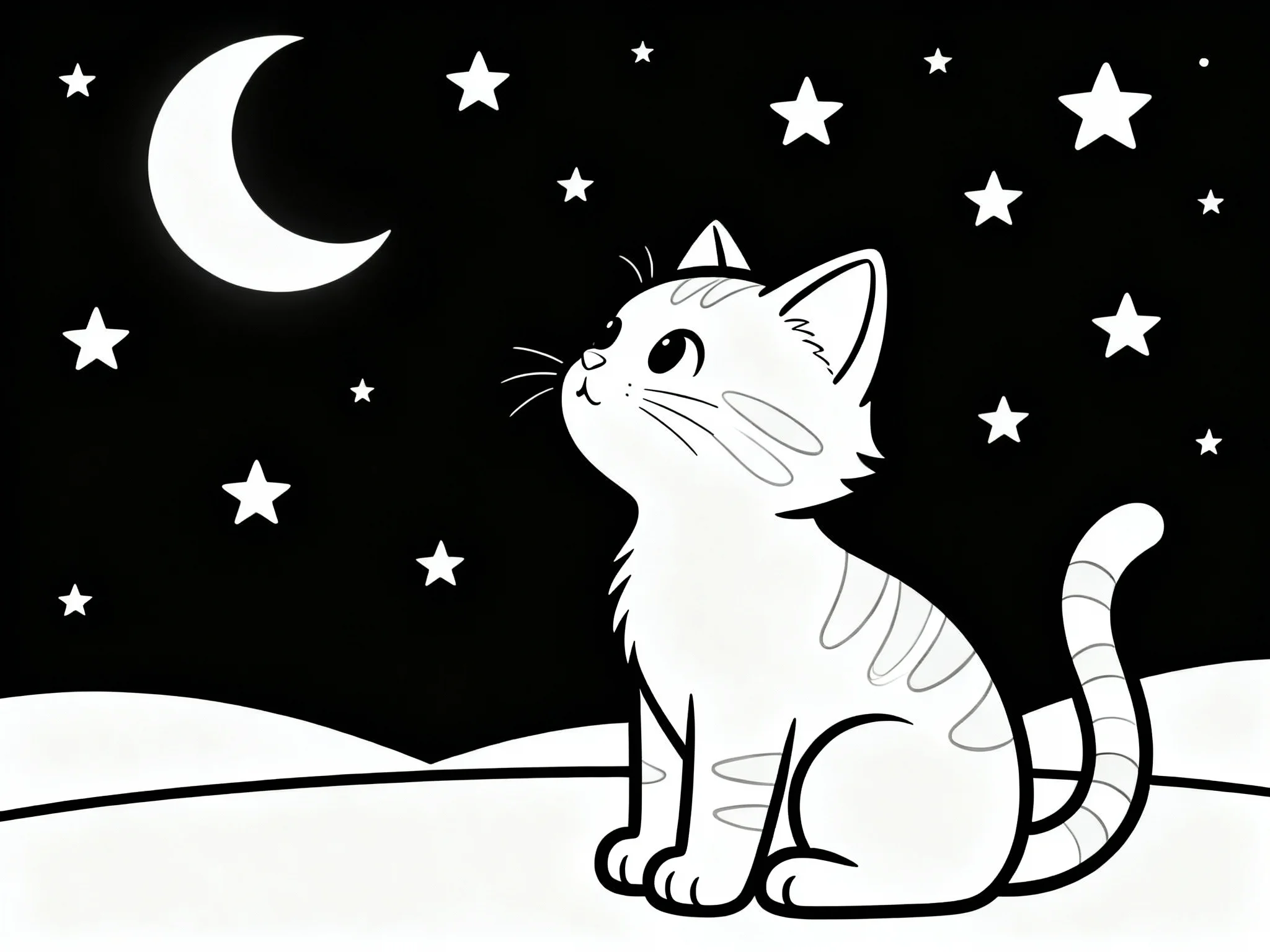 Kitten with Moon