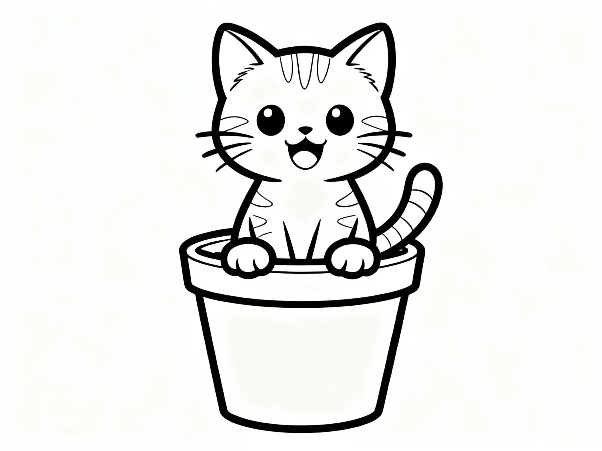 Kitten in Flower Pot