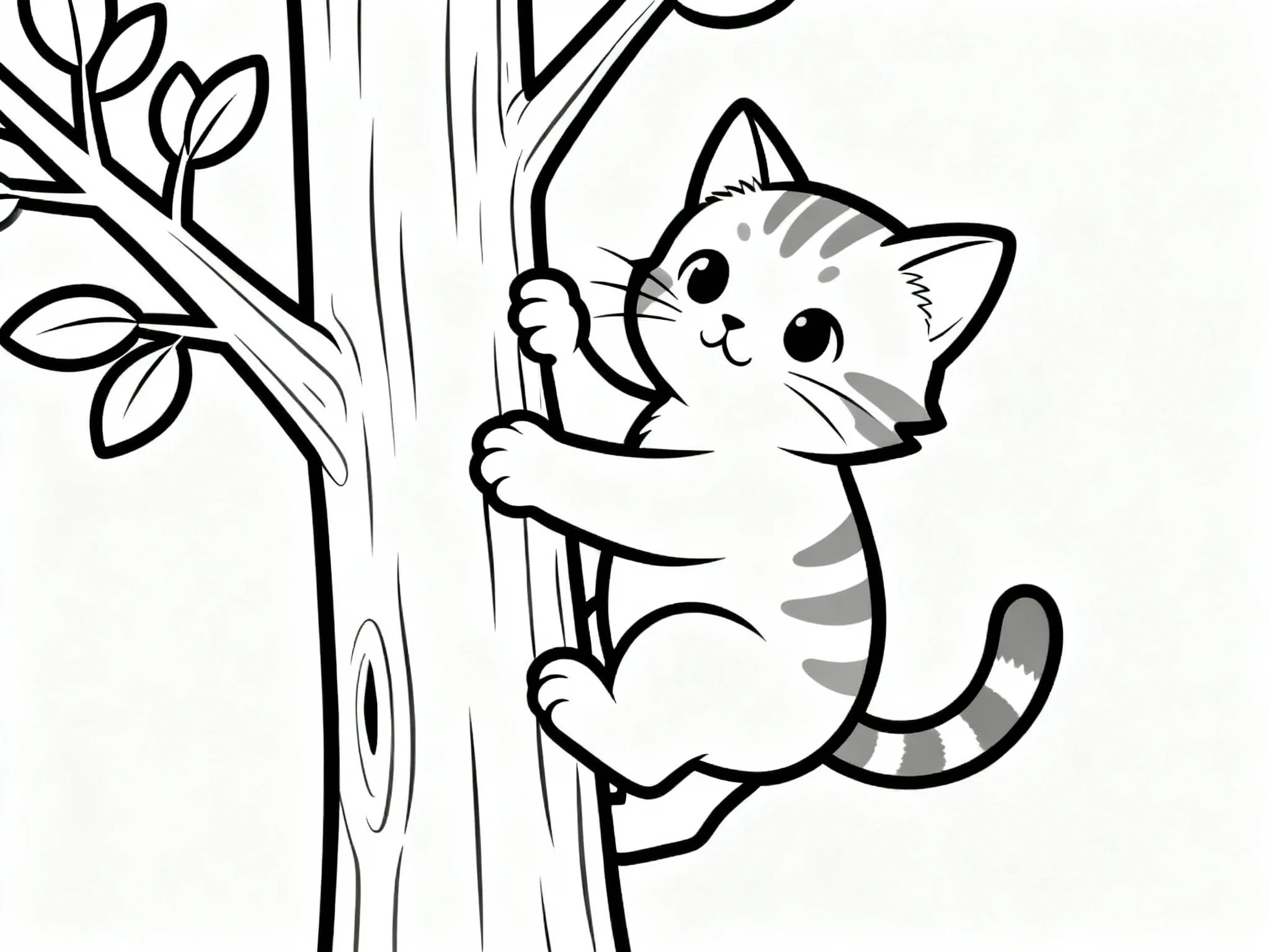 Kitten Climbing Tree