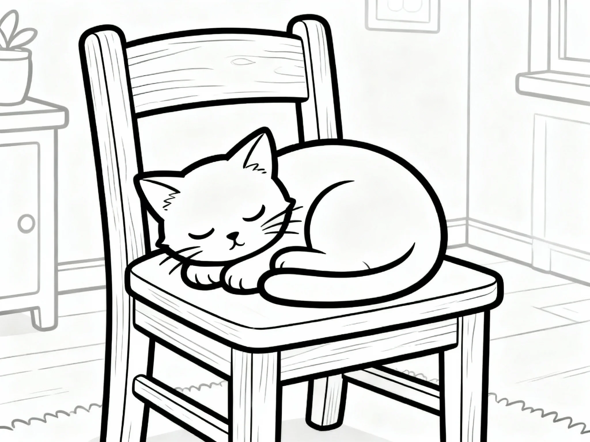 Kitten Napping on Chair