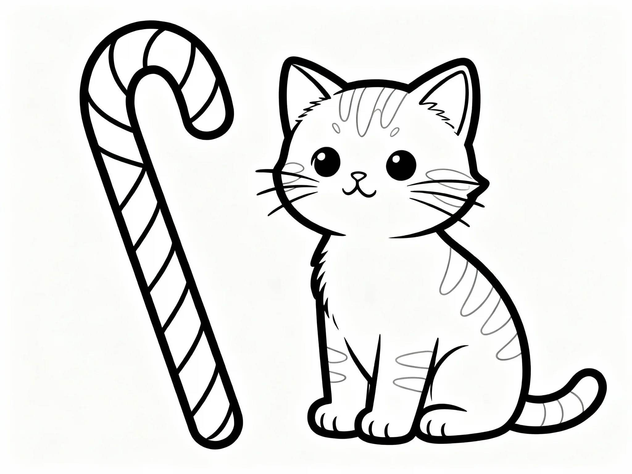Kitten with Candy Cane