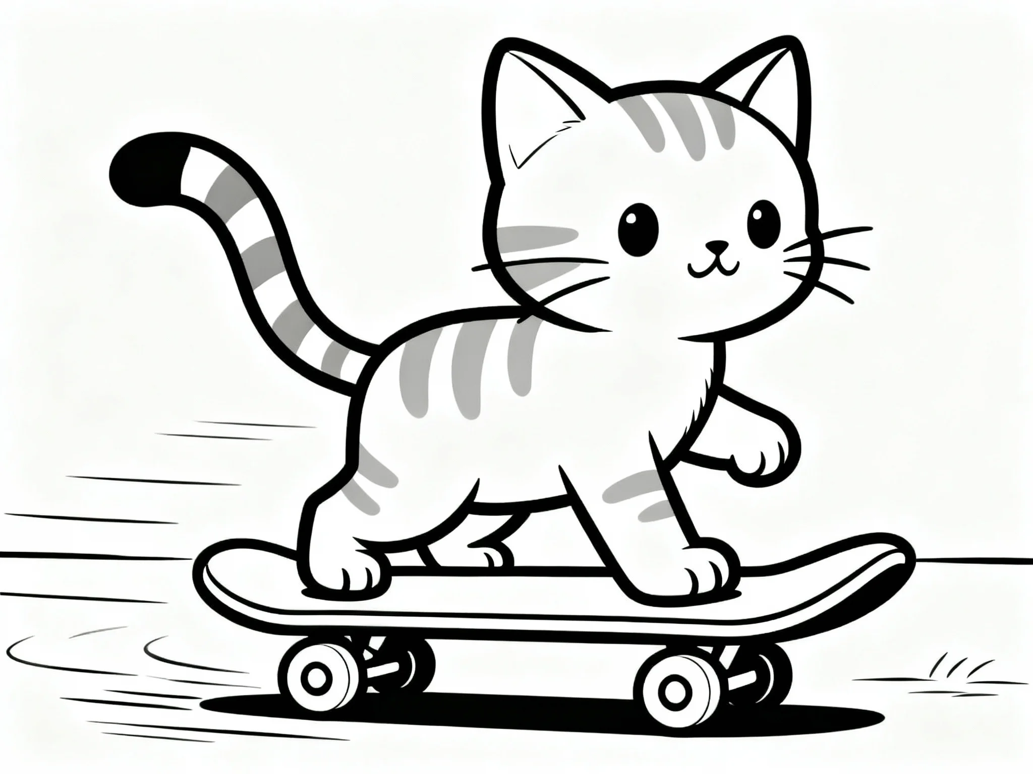 Kitten Riding Skateboard