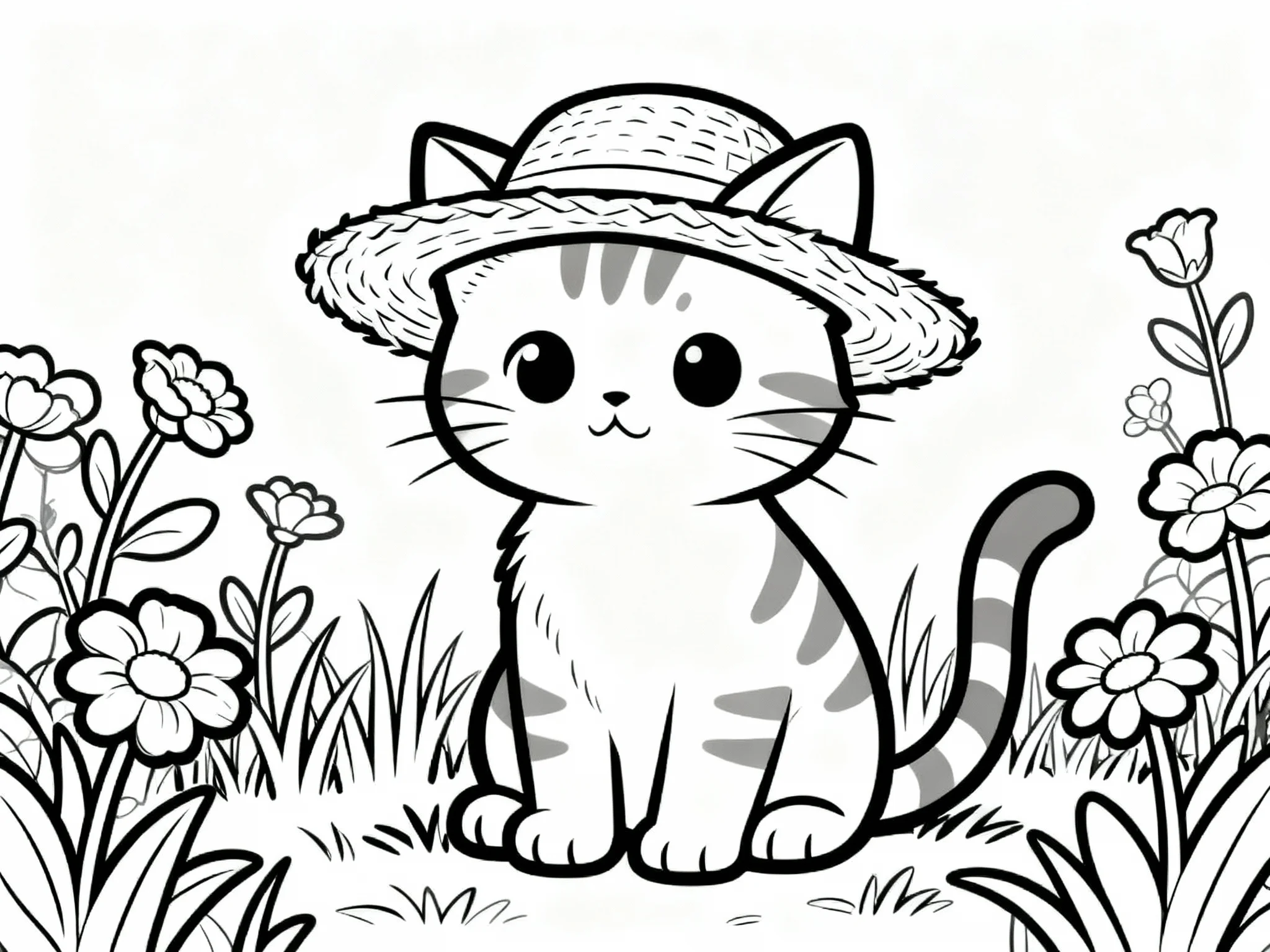 Kitten in Sunhat