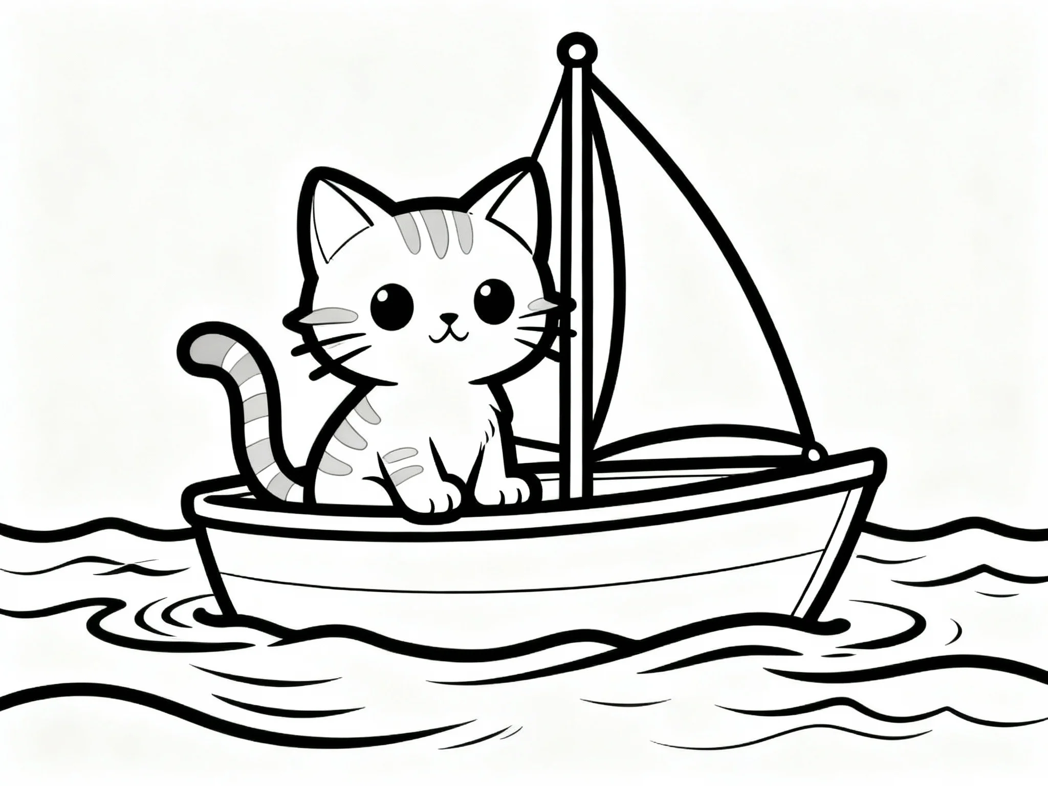 Kitten in Sailboat