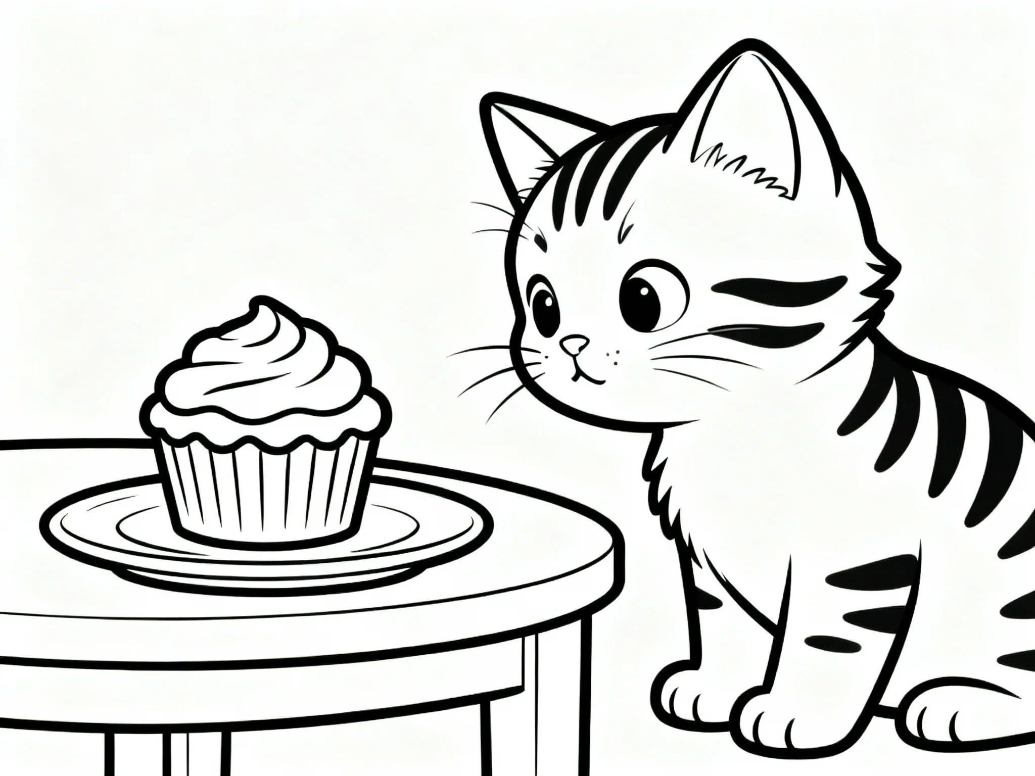 Kitten with Cupcake
