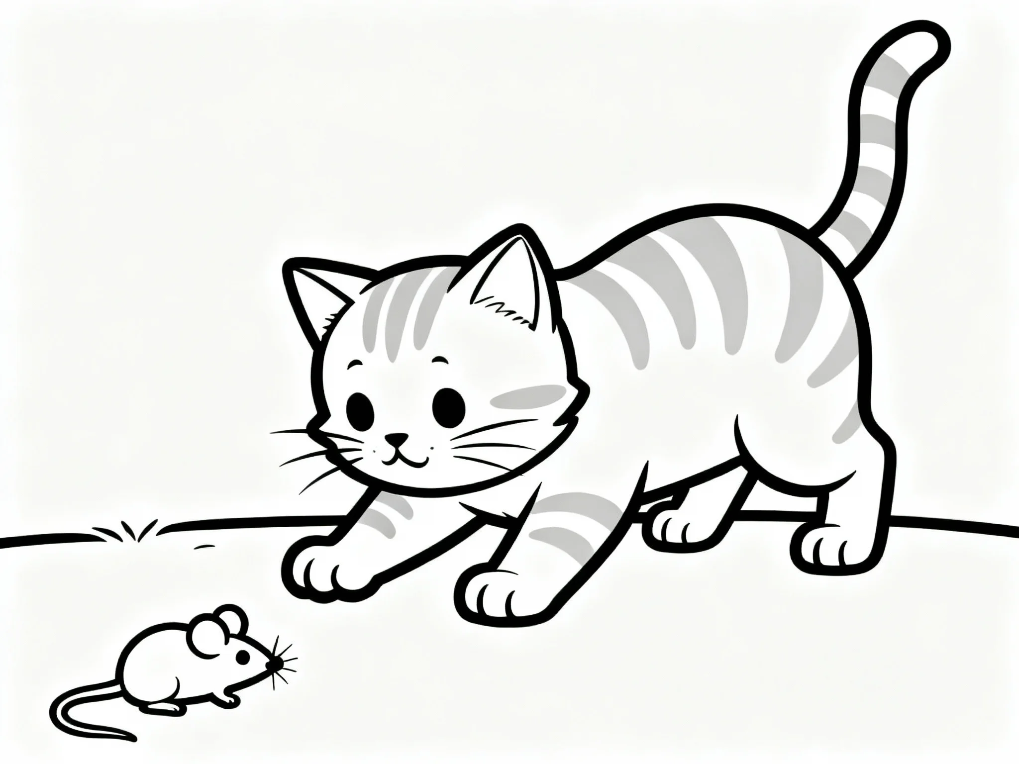 Kitten Chasing Mouse