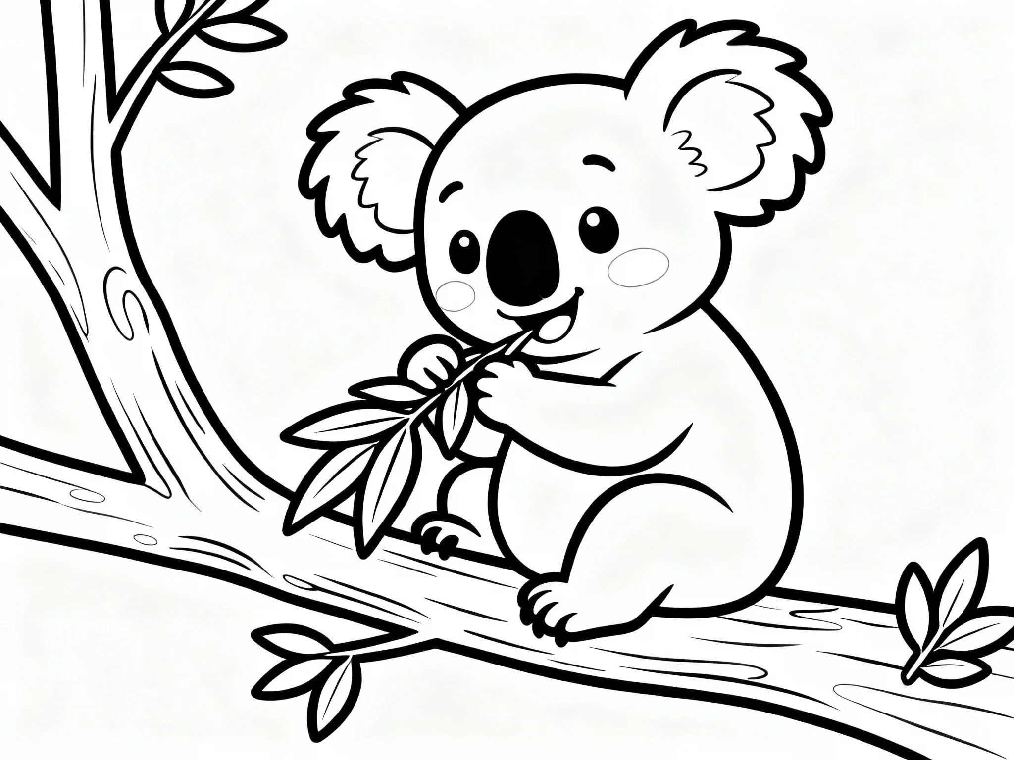 Koala Eating Leaves