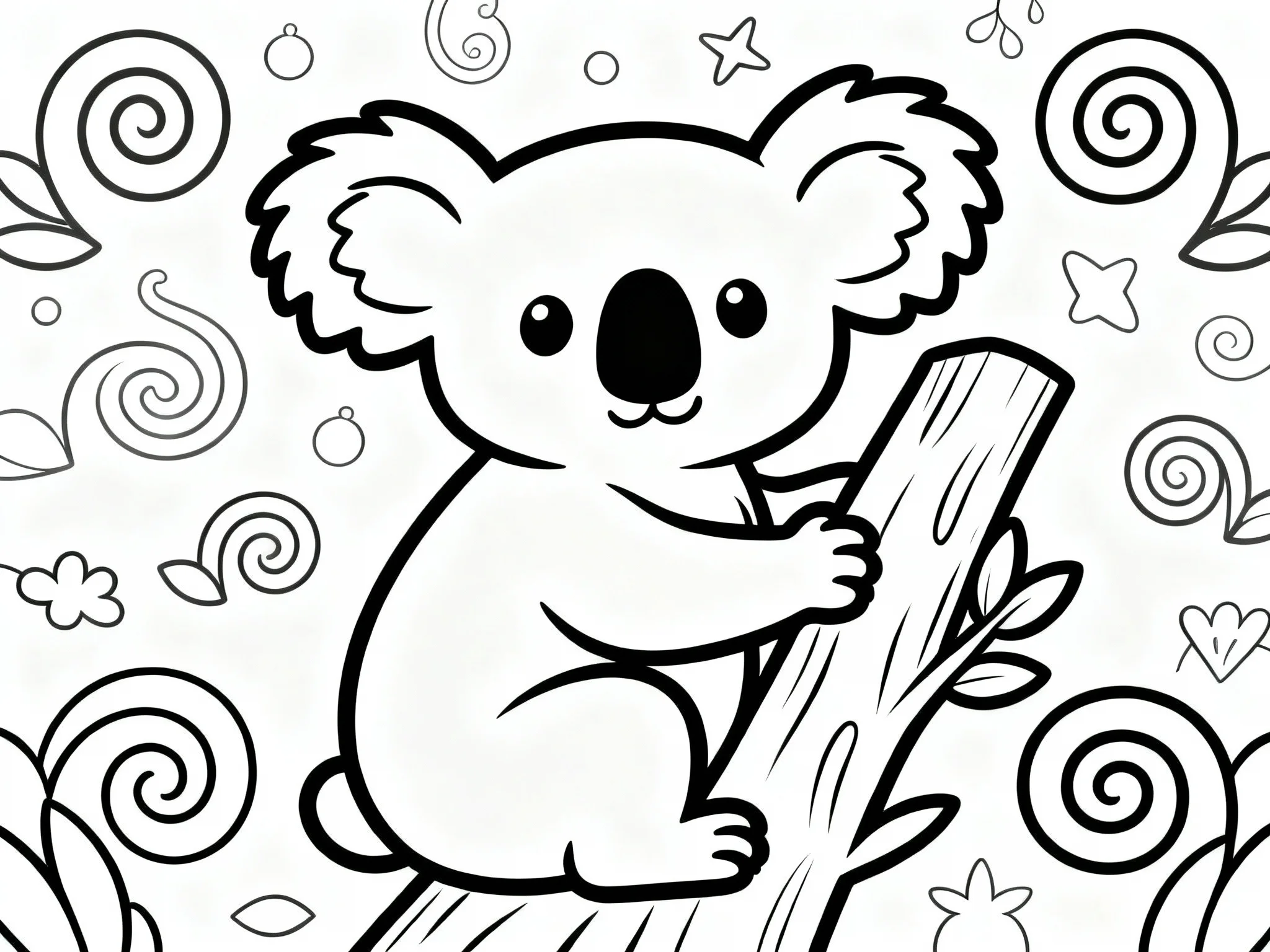 Koala with Swirls